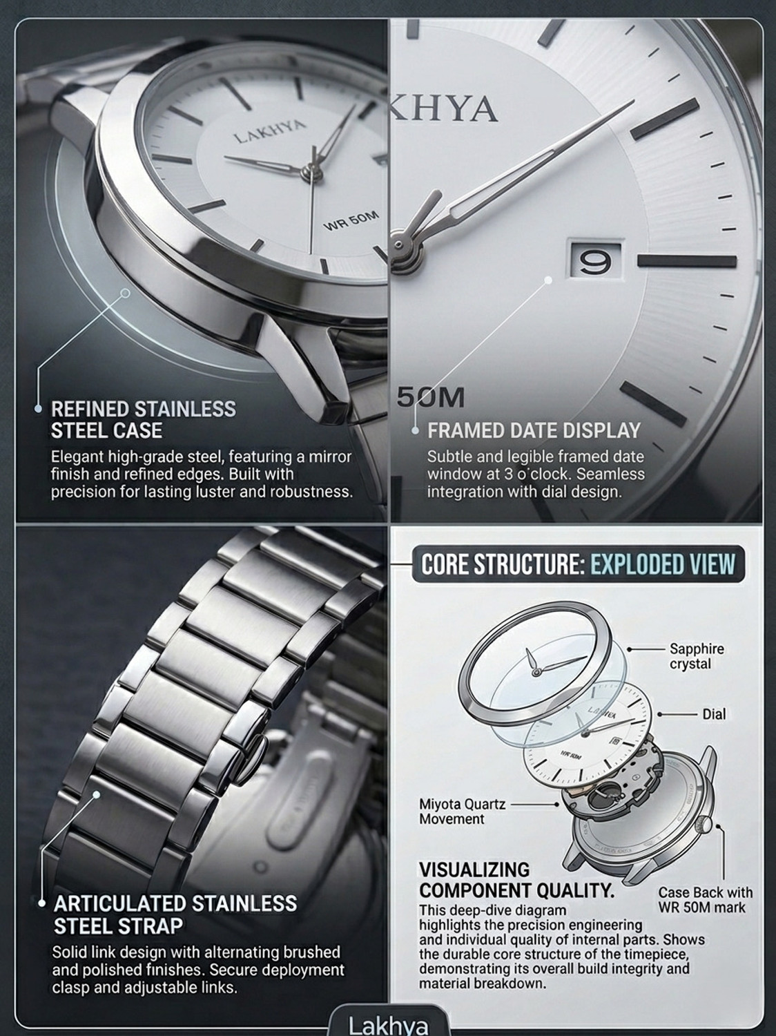 Image of LAKHYA Men's Analog Stainless Steel Watch Analog Watch - For Men