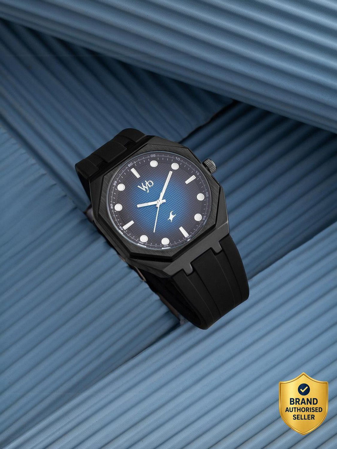 Image of Fastrack Fastrack Vyb Rebel Fastrack Vyb Rebel Quartz Black Dial Black Silicone Strap Analog Watch - For Men