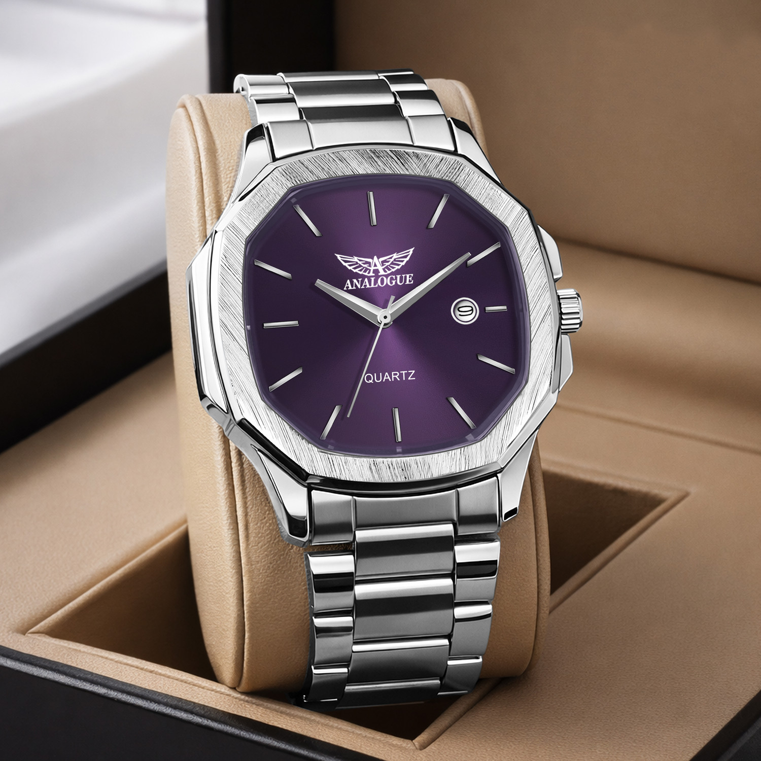 Image of ANALOGUE UNISEX Date Function Working Free Size Adjutable Chain Lock Premium Quality UNISEX Date Function Working Free Size Adjutable Chain Lock Premium Quality Analog Watch - For Men