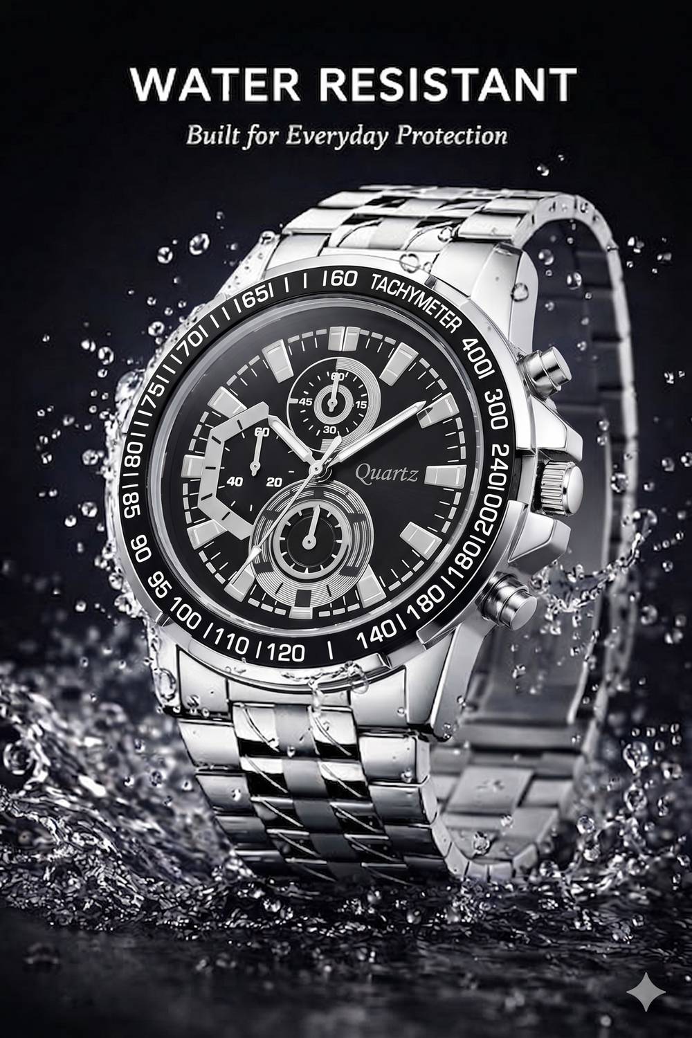 FRK 444111100 Heavy Stainless Tachmeter Watch - Image 3