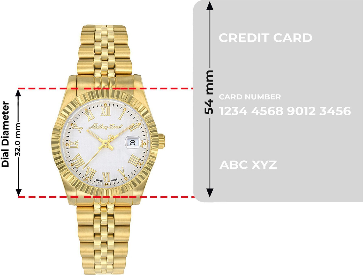 Image of Mathey-Tissot D810PBRI Iii Roman Swiss Made Silver Dial Analog Watch - For Women