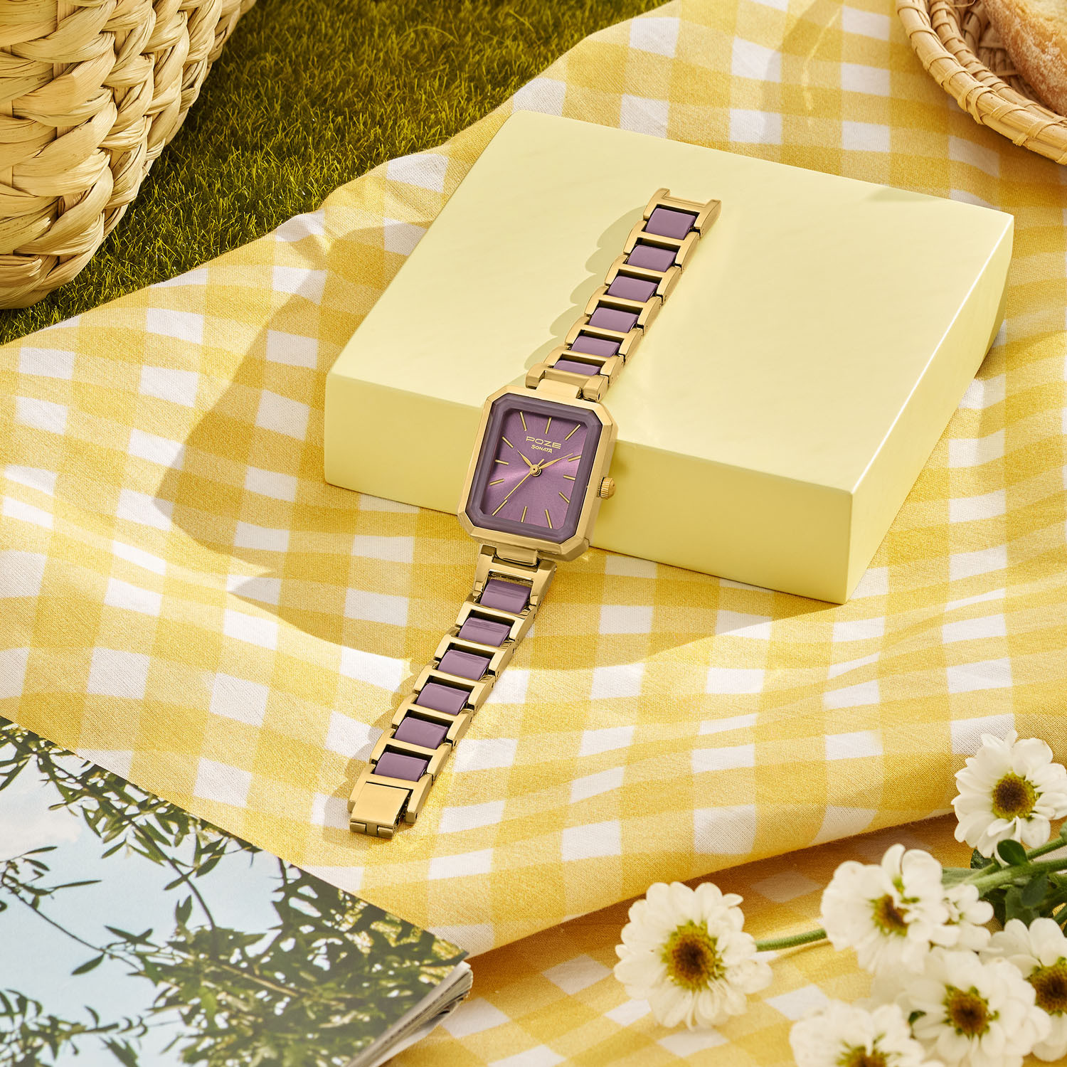 Image of SONATA Poze Drop 9.2 Poze 9 Quartz Purple Dial IPG+Purple Sheet Metal+ Plastic Strap Analog Watch - For Women