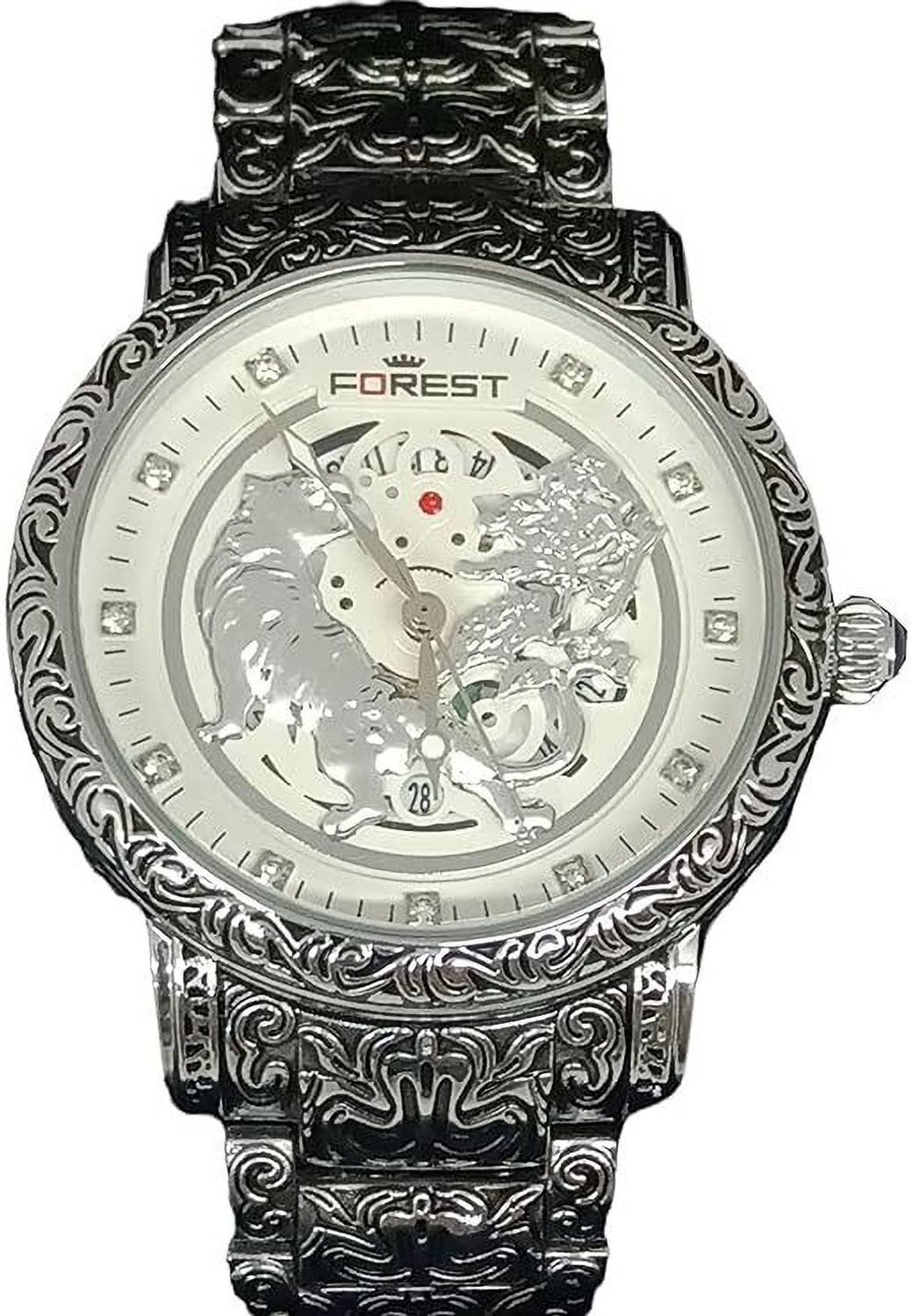 zyrowear Forest Luxury Lion Silver Men Watch - Image 3