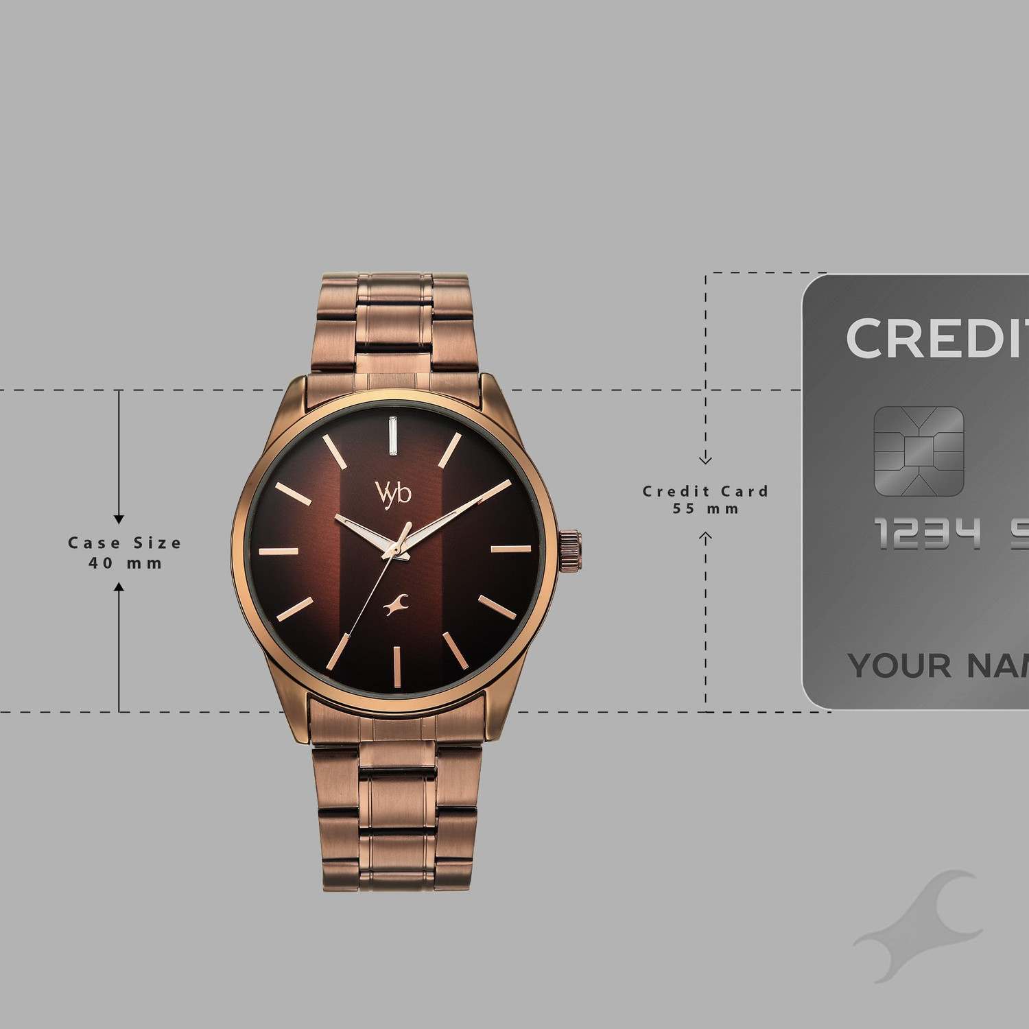 Image of Fastrack Vyb Drift Fastrack Vyb Drift Quartz Brown Dial Brown Stainless Steel Strap Analog Watch - For Men
