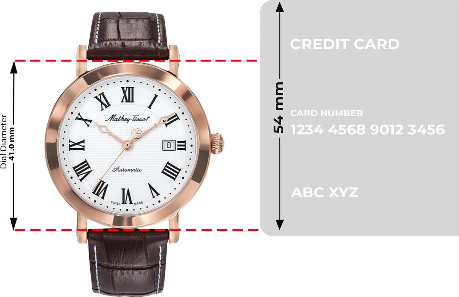 Image of Mathey-Tissot HB611251ATPBR Automatic Swiss Made White Dial Analog Watch - For Men