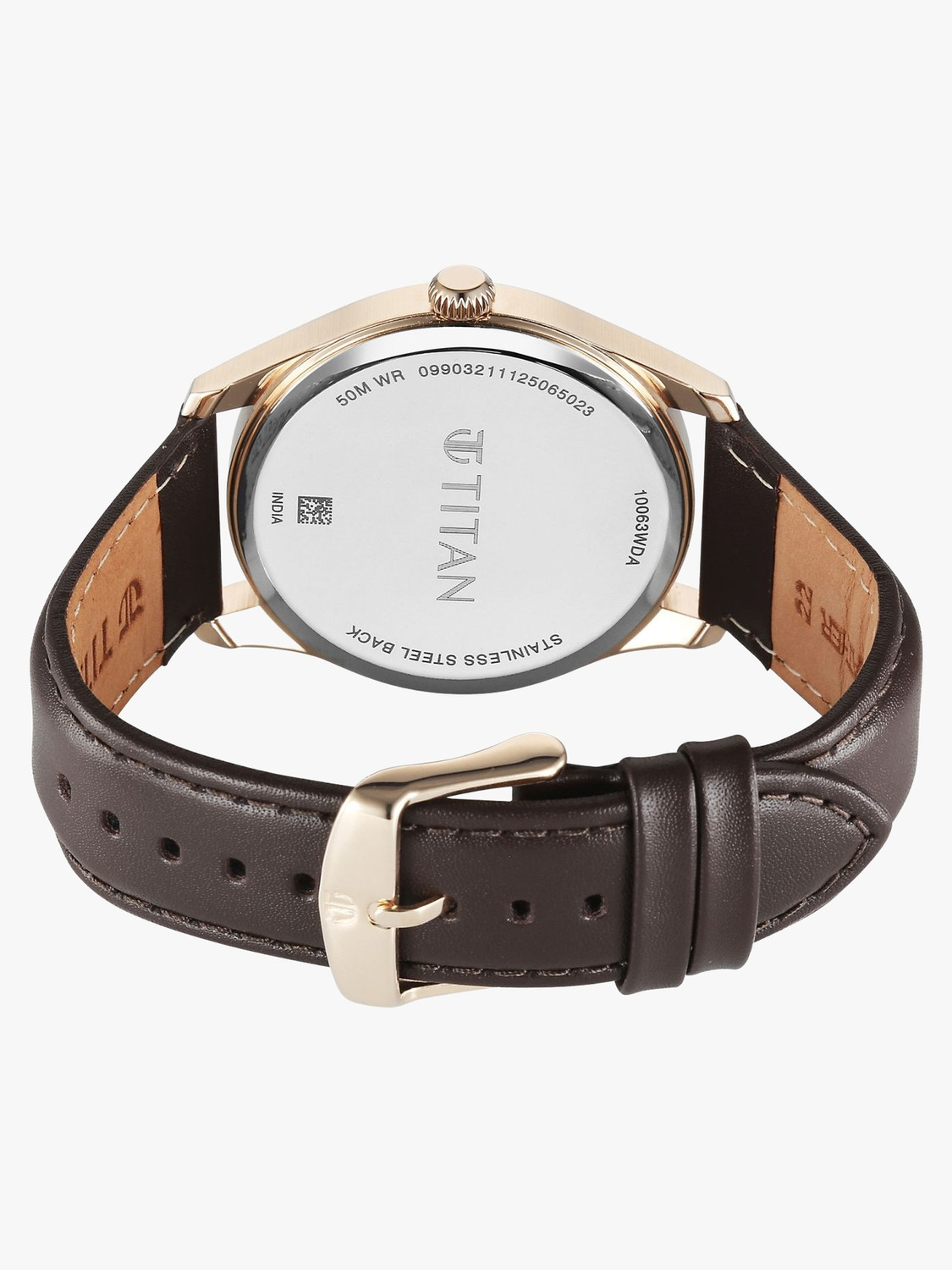 Image of Titan Neo Roman Titan Neo Roman Quartz with Anthracite Dial Brown Leather Strap Analog Watch - For Men