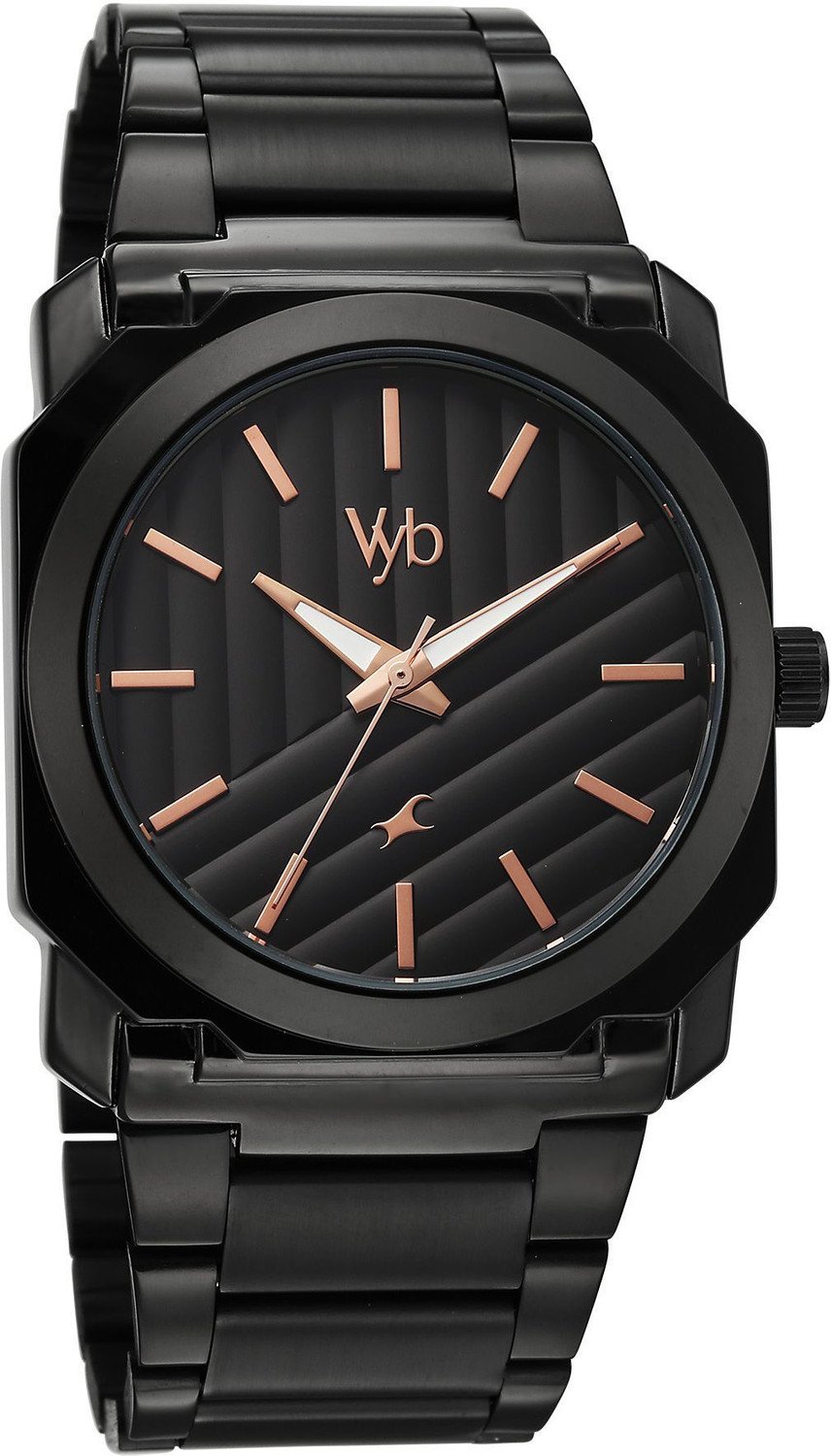 Image of Fastrack Vyb Challenger Fastrack Vyb Challenger Quartz Black Dial Black Stainless Steel Strap Analog Watch - For Men