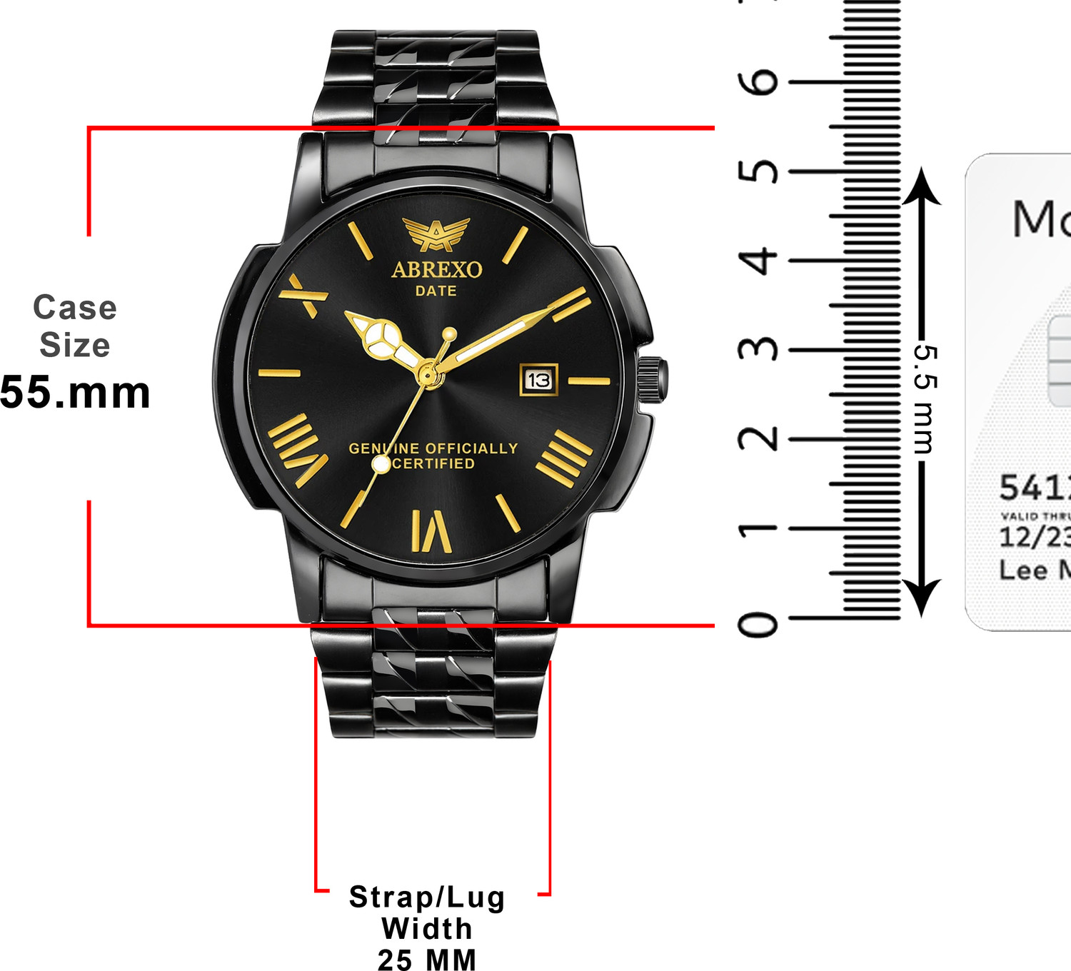 Image of ABREXO Premium Series All Black Dial Long Life Plated Date Working Quartz Boys Analog Watch - For Men
