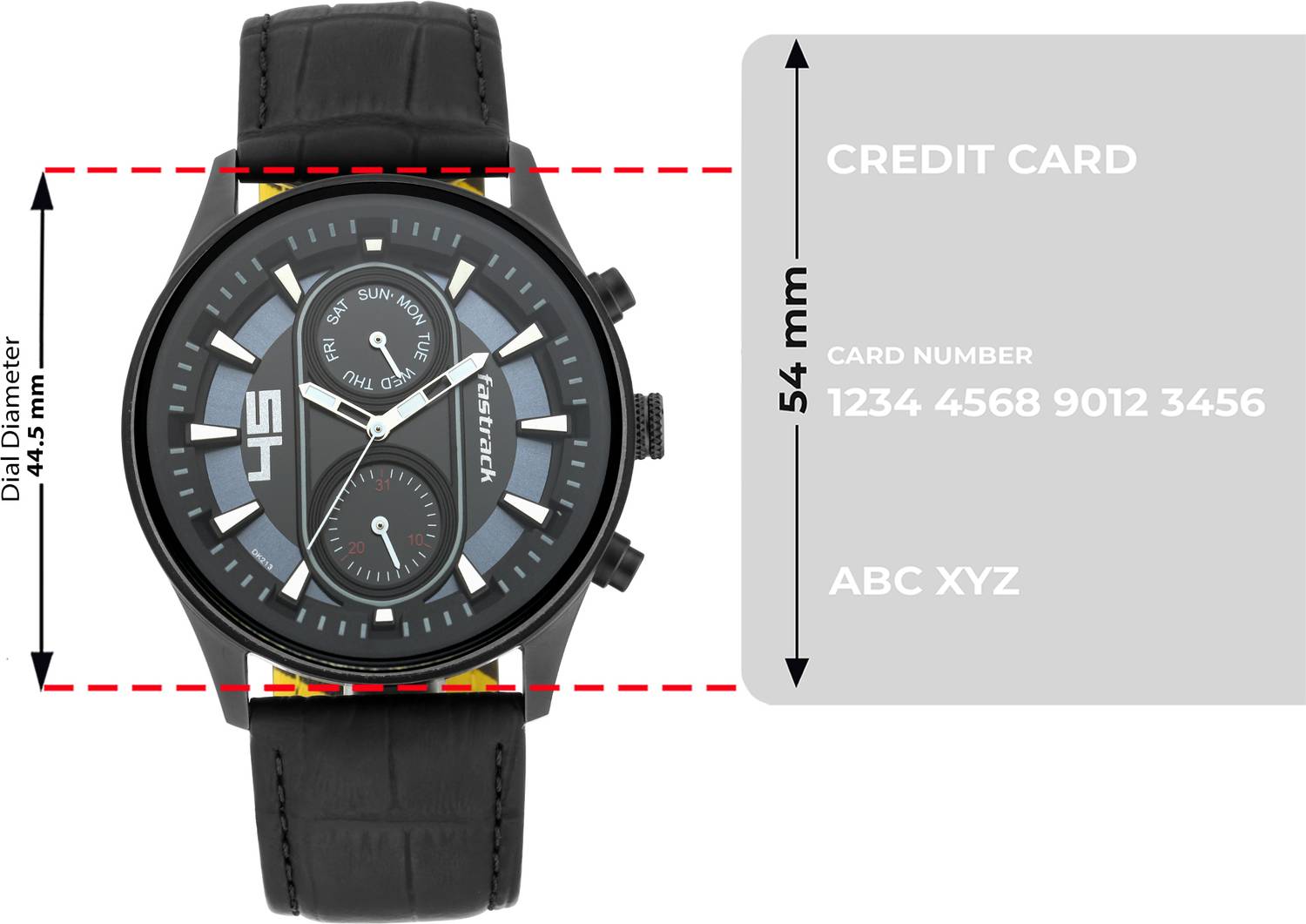 Fastrack Fastfit Multifunction Black Dial Black LeatherStrap Analog - Image 4