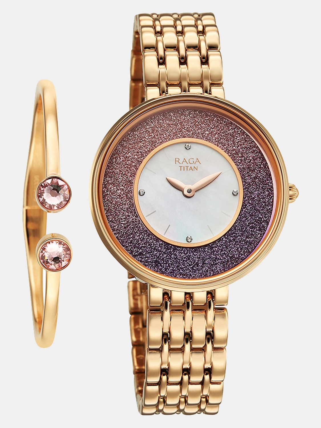 Image of Titan Glimmers Titan Raga Glimmers Quartz White Round Dial Women's Watch / Analog Watch - For Women