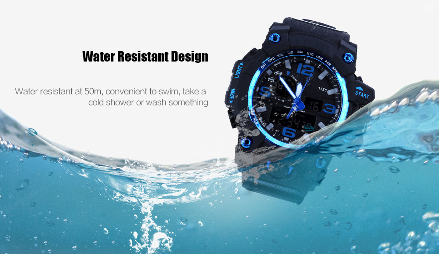 Image of otage black watch for men Analog-Digital Watch - For Men