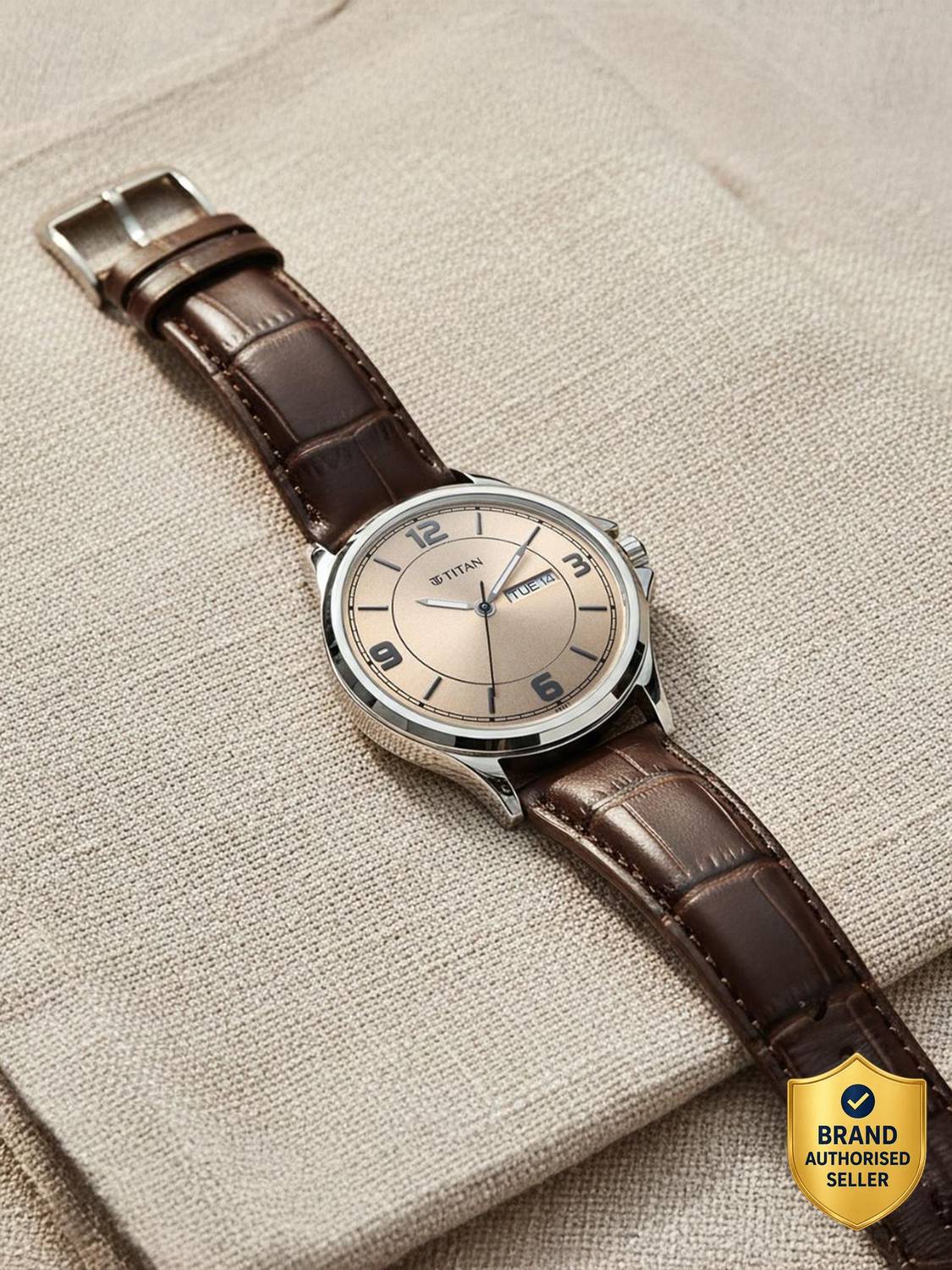 Titan Neo Arabic Quartz Beige Men's Watch