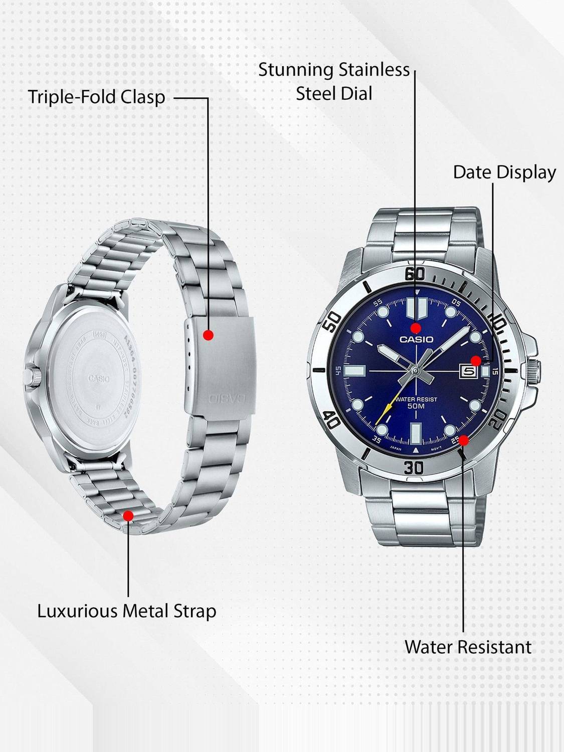CASIO MTP-VD01 Analog Watch - For Men - Image 2
