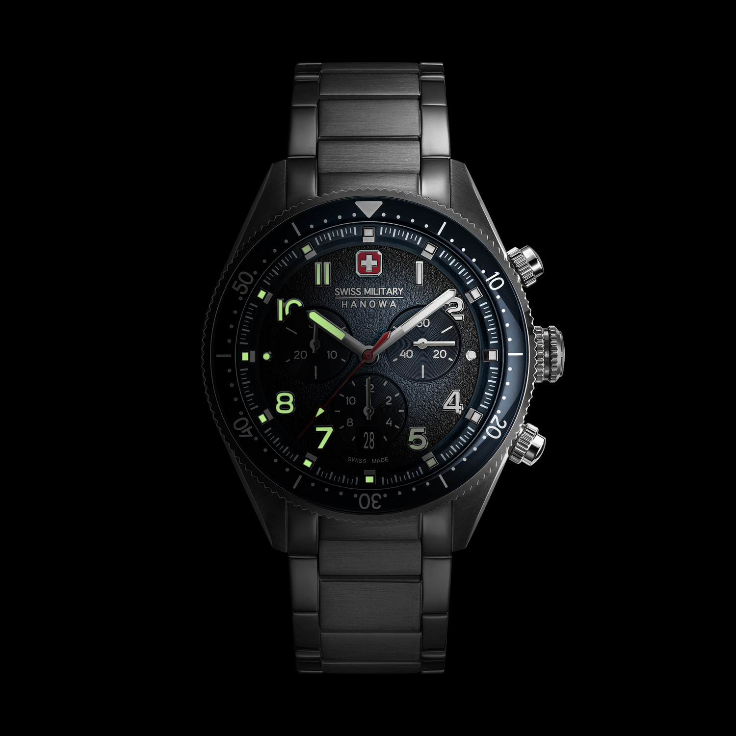 Image of Swiss Military Hanowa GREYHOUND CHRONO Swiss Made Analog Watch - For Men