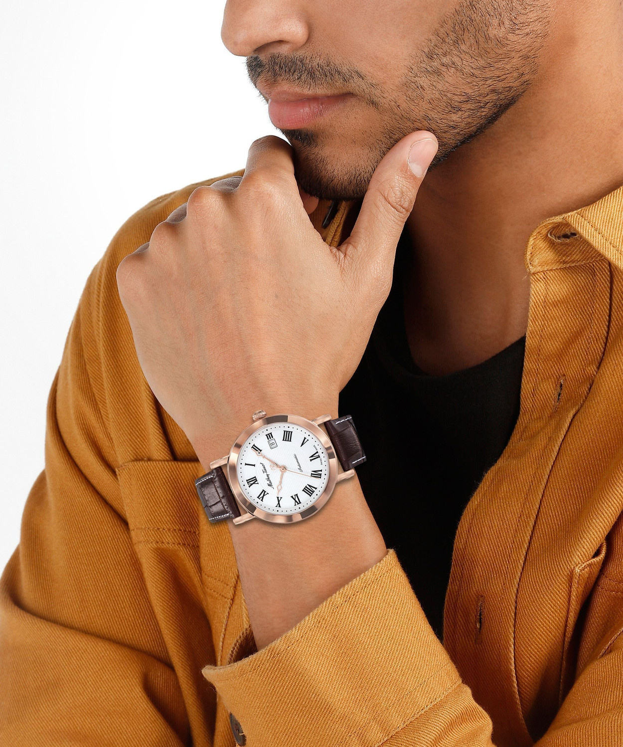 Image of Mathey-Tissot HB611251ATPBR Automatic Swiss Made White Dial Analog Watch - For Men