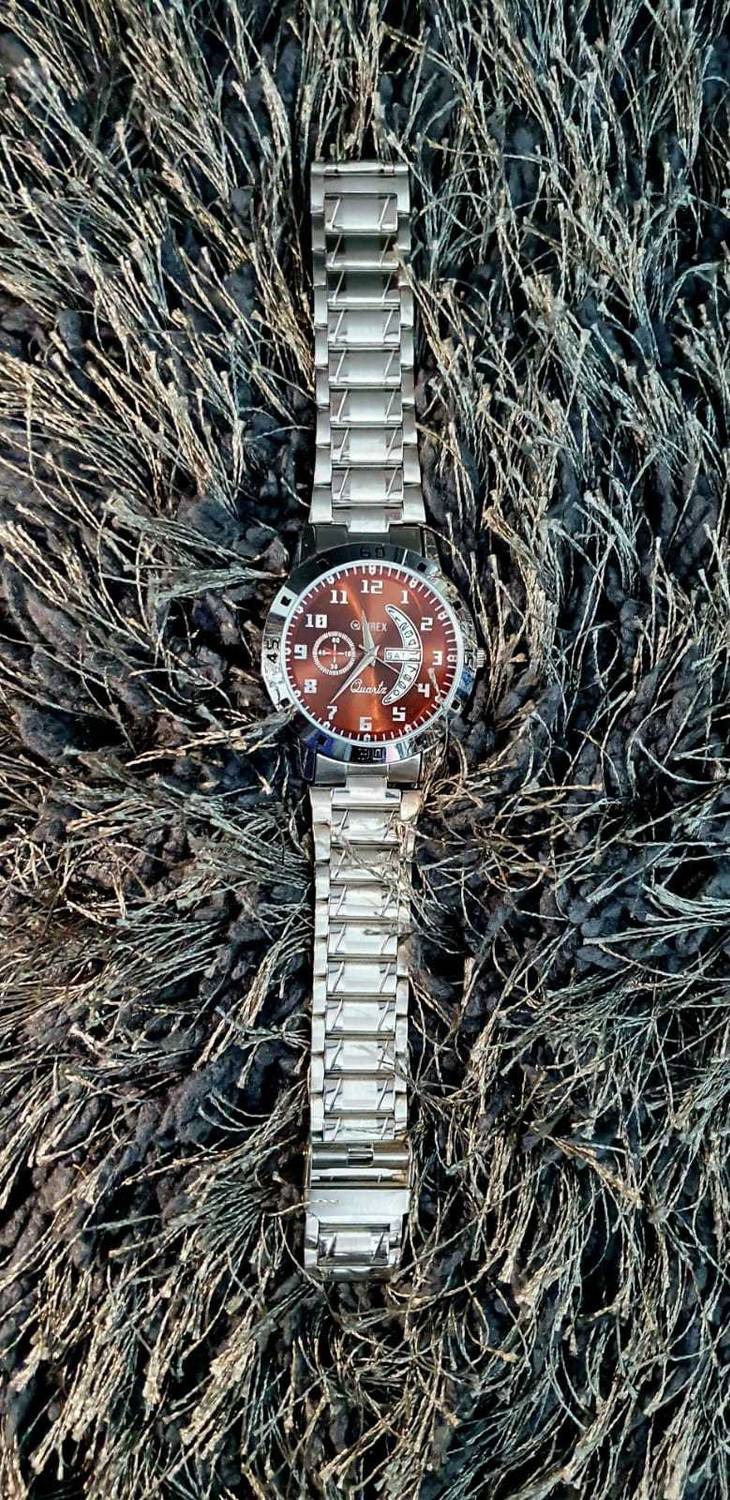 Airex Silver Moon Style Date and Time Stainless steel chain watch DD Chain Analog Watch  - For Men