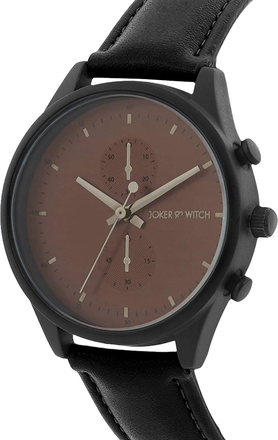 Image of Joker & Witch Joker & Witch Beetle Brown Large Dial Black PU Strap Men's Watch Analog Watch - For Men