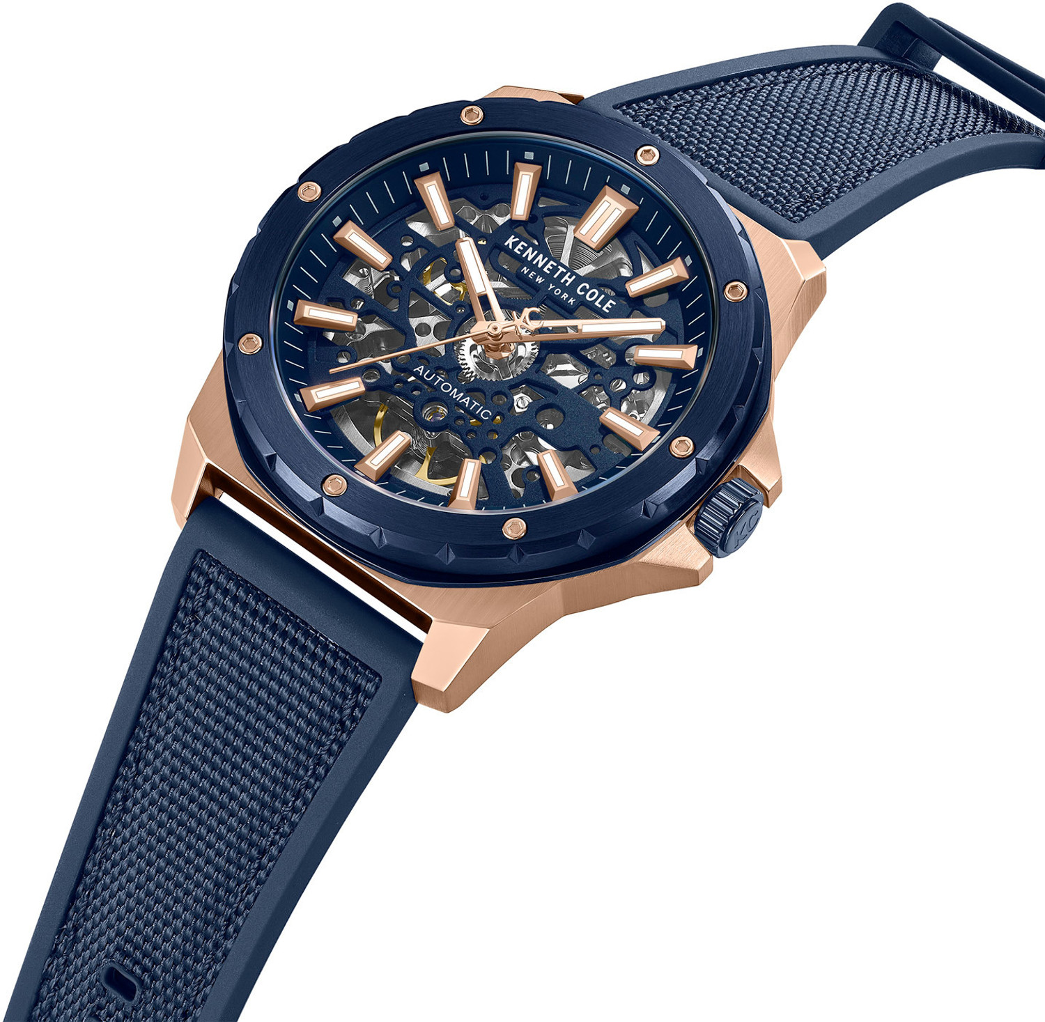 Image of Kenneth Cole Automatic Cole Automatic Blue Dial Blue Silicon Strap Analog Watch - For Men