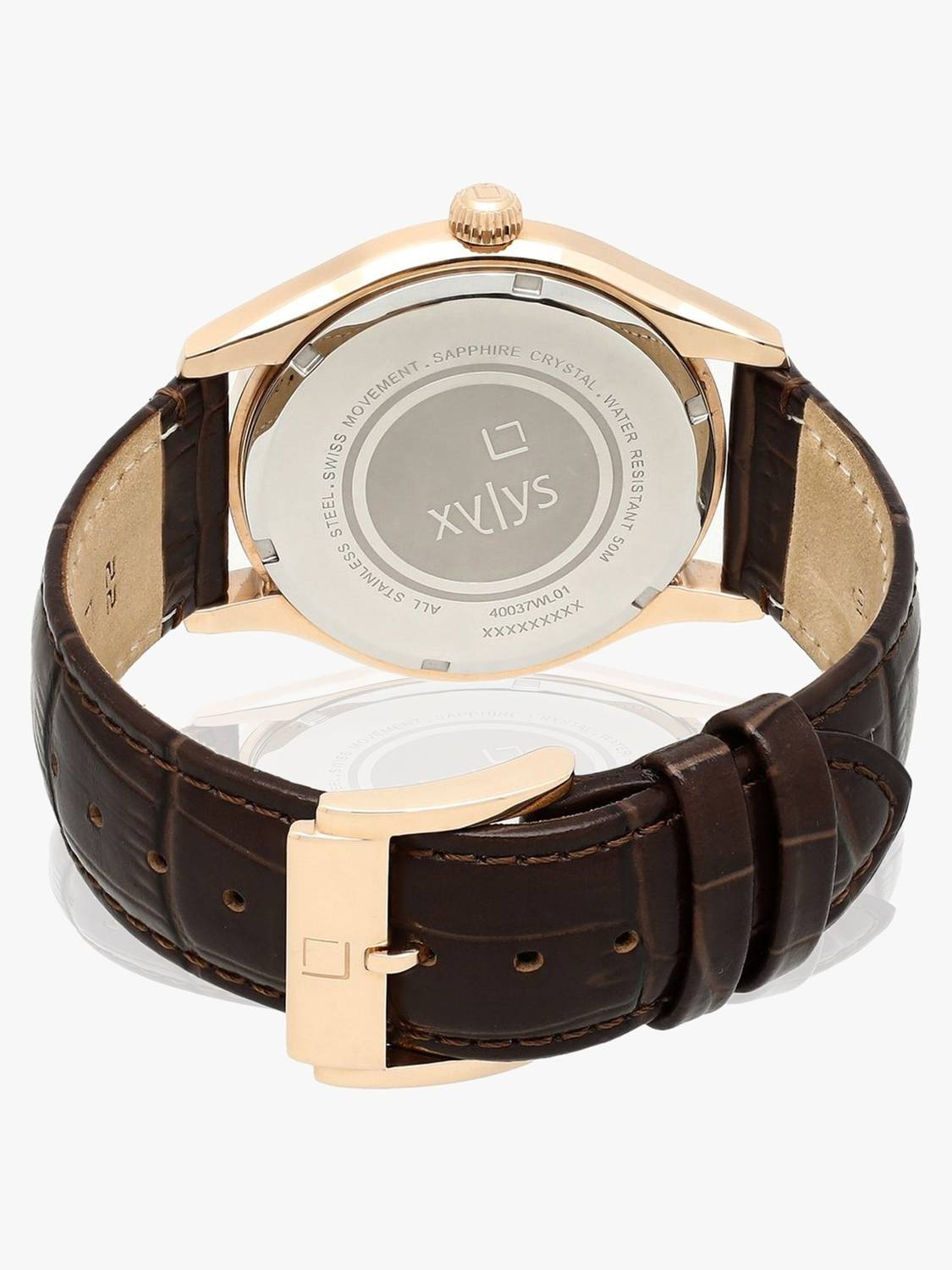 XYLYS Xylys SwiStainless Steel With Date Beige Dial Brown