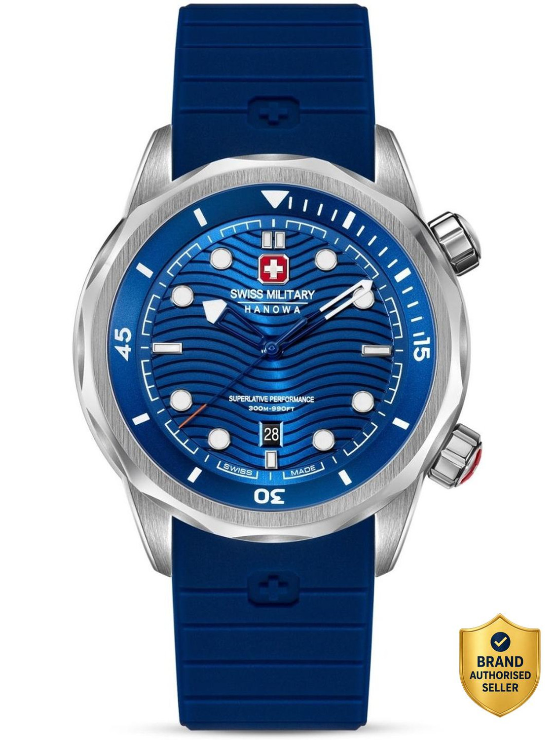 Image of Swiss Military Hanowa BREAKWATER BREAKWATER Blue Round Dial Comes With Swiss Made Analog Watch For Men's Analog Watch - For Men