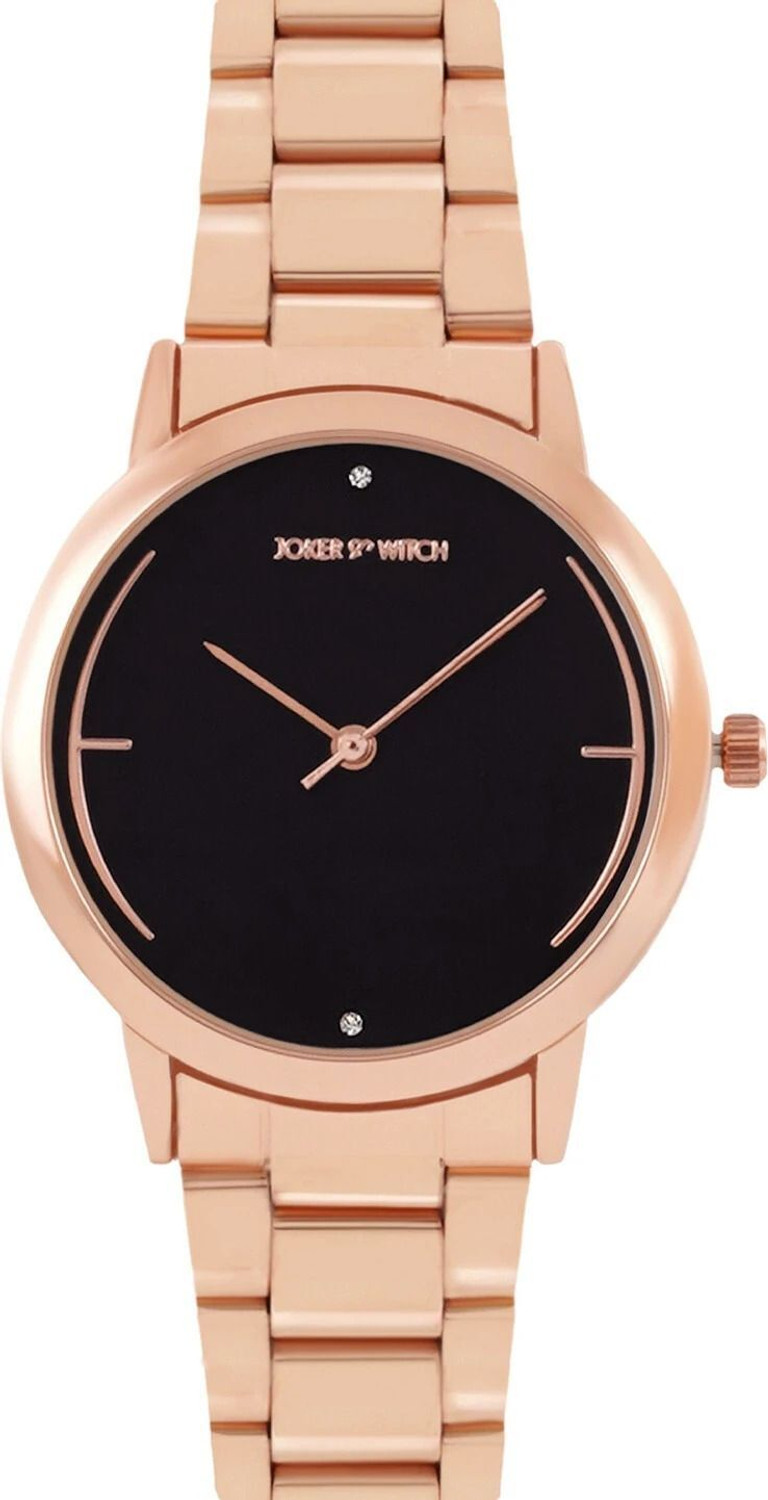 Image of Joker & Witch Luna Black Dial Rosegold Metallic Link Strap Round Analog Women's Watch Analog Watch - For Women