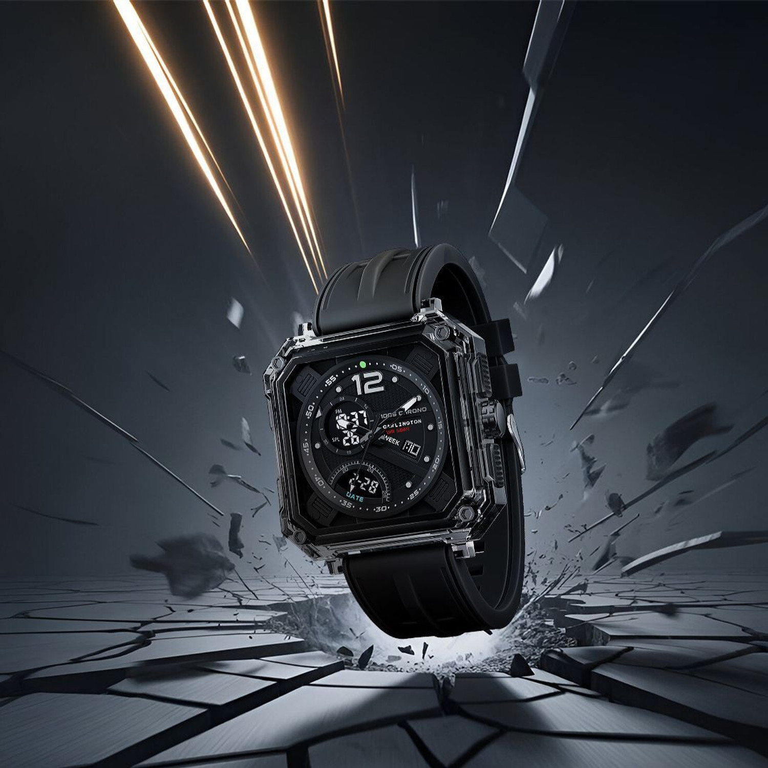 Image of Carlington CT 8121 Black Velocity Series Analog-Digital Watch - For Men