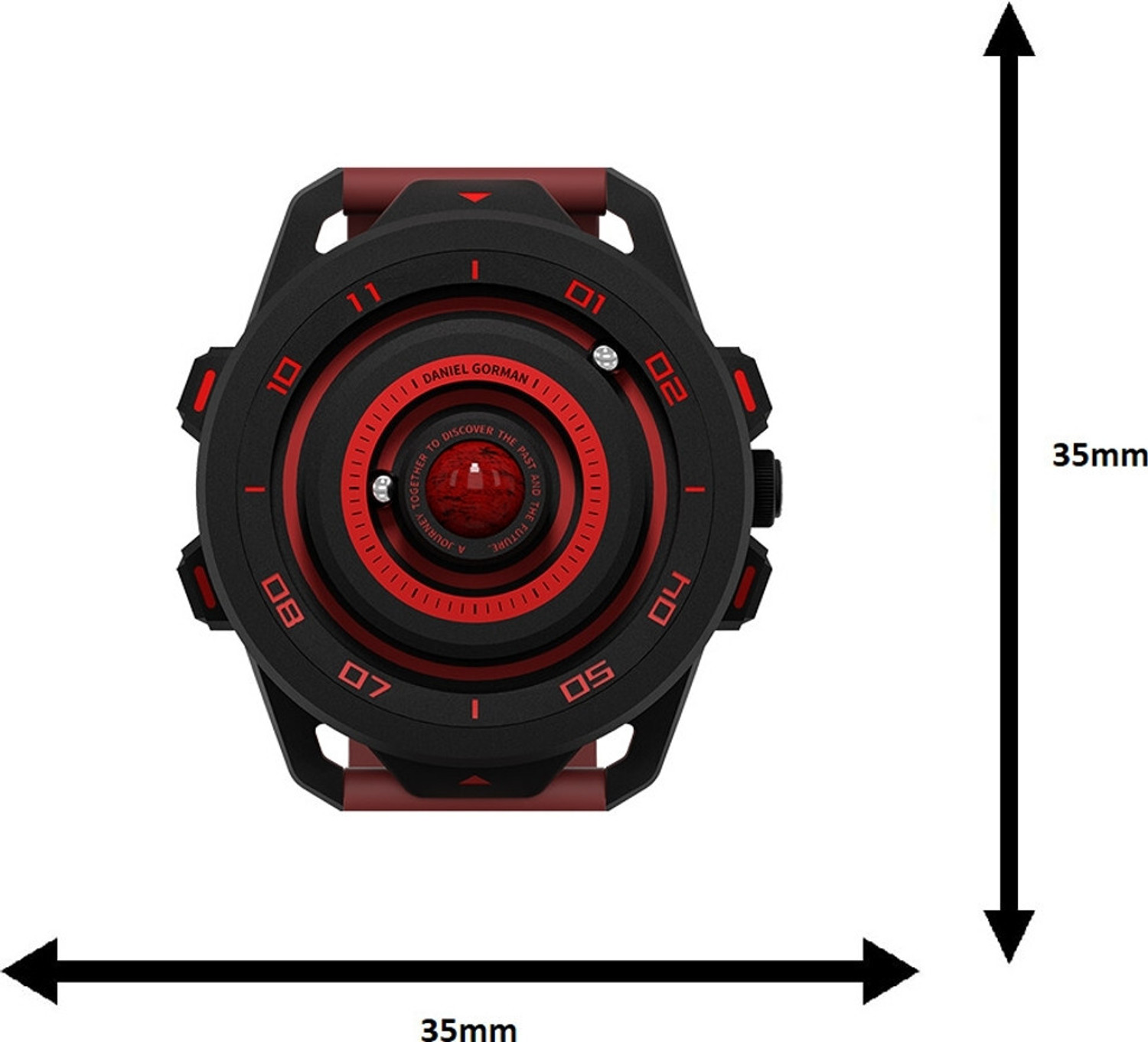 Image of Daniel Gorman 118NNH16 Daniel Gorman Gravity Series with Levitating Magnetic Balls Round Red Men's Analog Watch - For Men