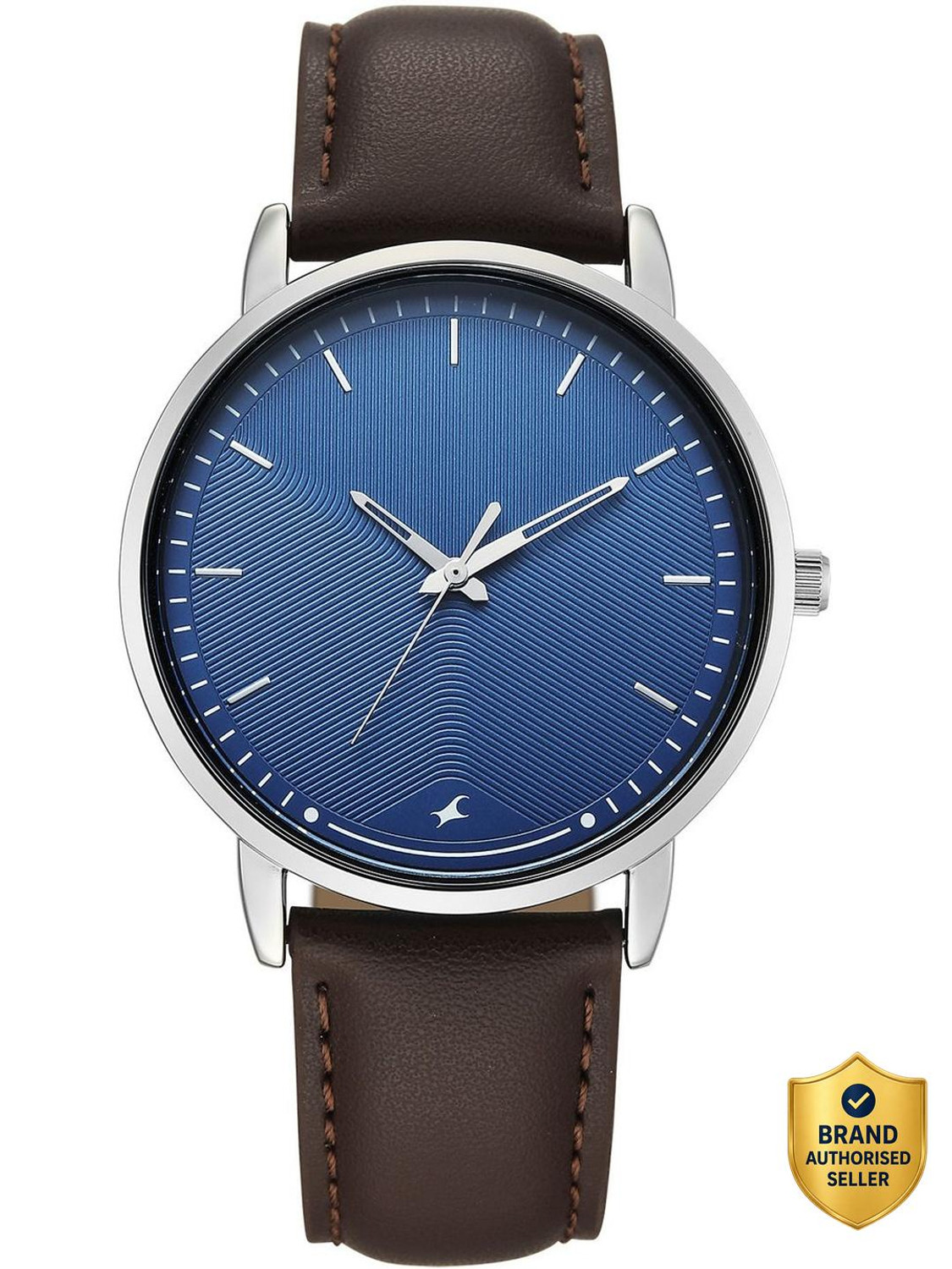 Image of Fastrack Stunners X Fastrack Stunners X Quartz Blue Dial Brown Leather Strap Analog Watch - For Men