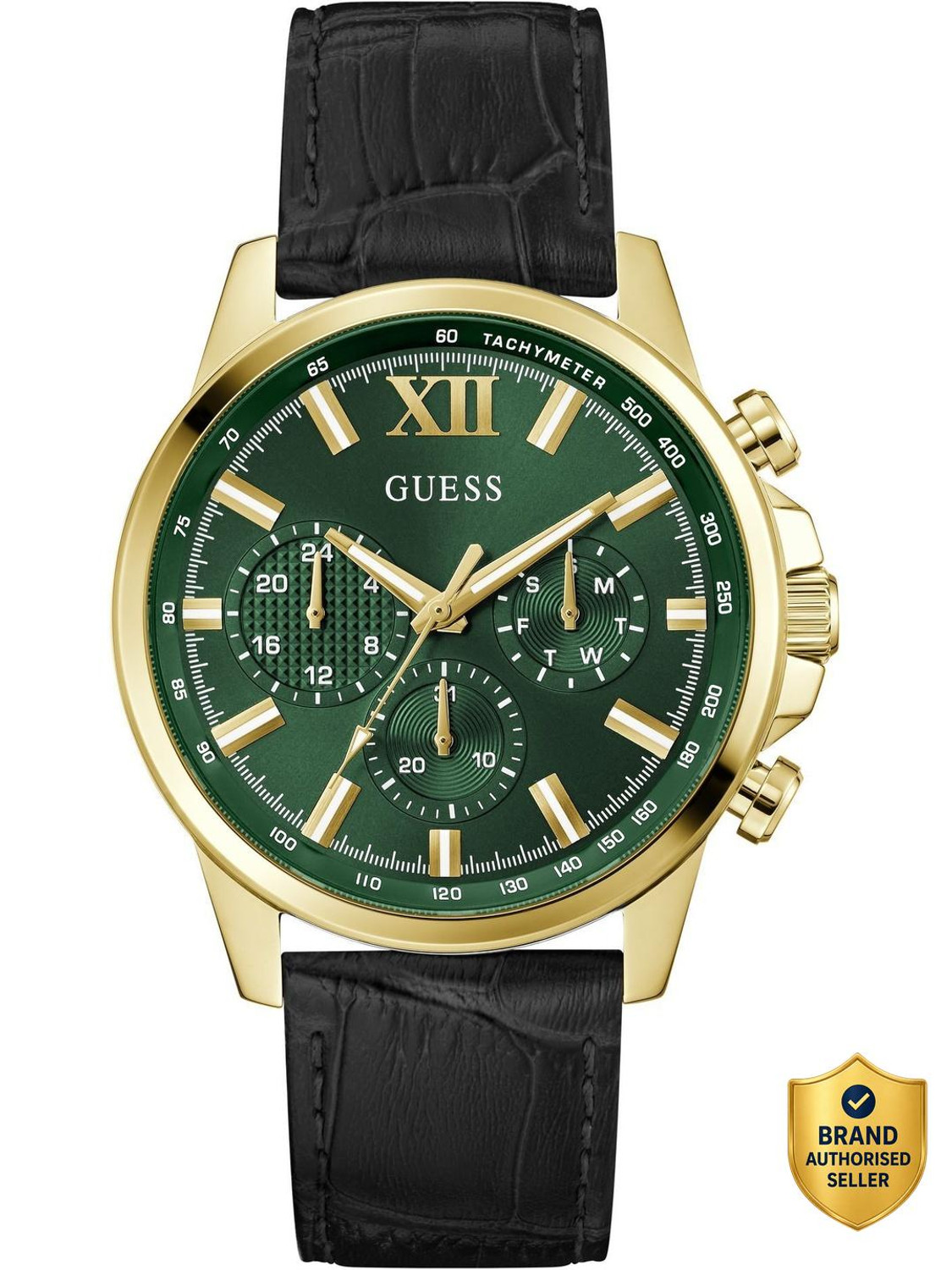 Image of GUESS GW0901G4 GUESS Walker Green Round Dial Analog Watch - For Men