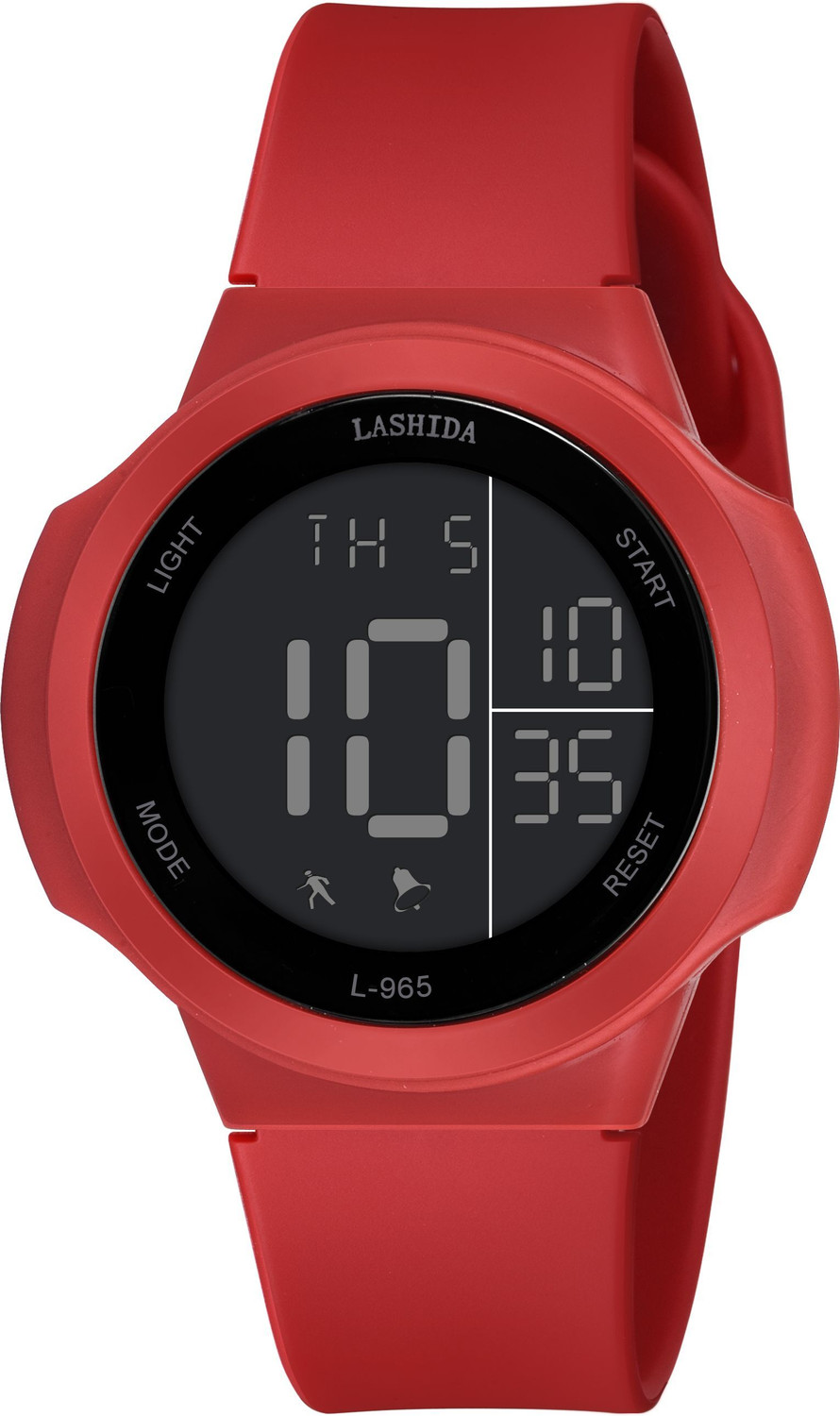 Image of luxurit Stylish Crimson Vibe Matte Red with Geometric Display & Comfort-Flex Silicone Strap Digital Watch - For Boys & Girls