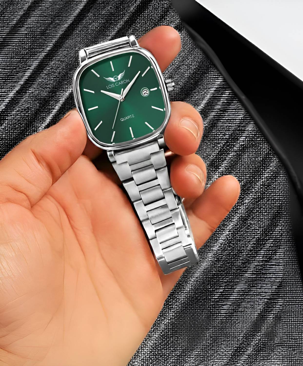 LOIS CARON LCS-8392 Square Quartz Analog Watch - Image 5