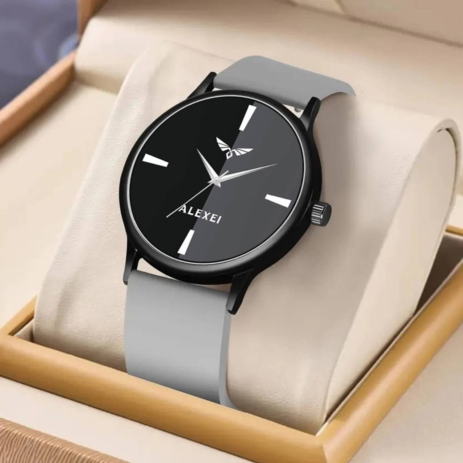 Alexei Premium Grey Softest Silicon Strap ALX5282 Analog Watch - For Men