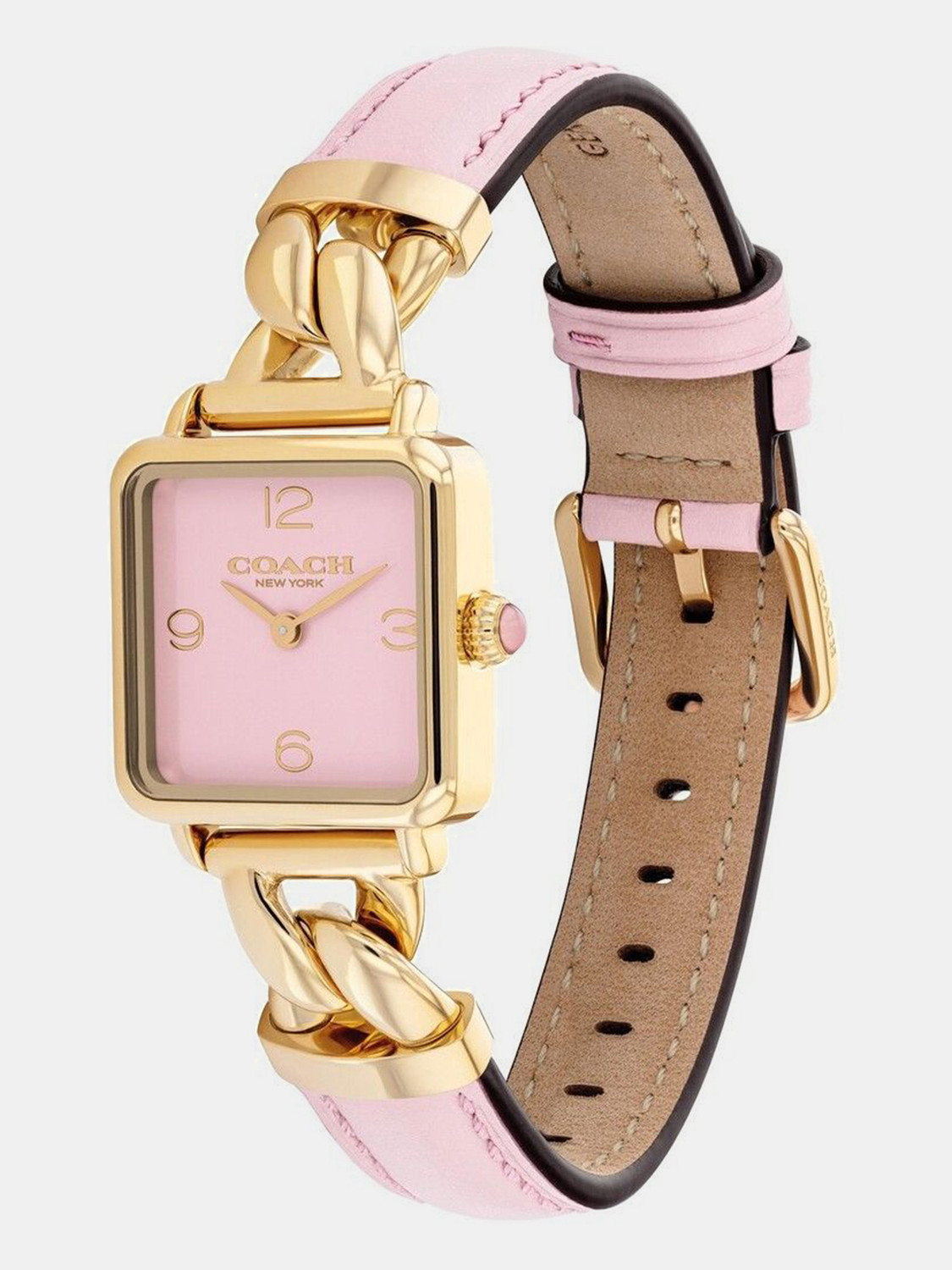 Image of Coach Cass Qtz Basic Mini Blush Square Dial Women's Watch - 14504556 Analog Watch - For Women 14504556