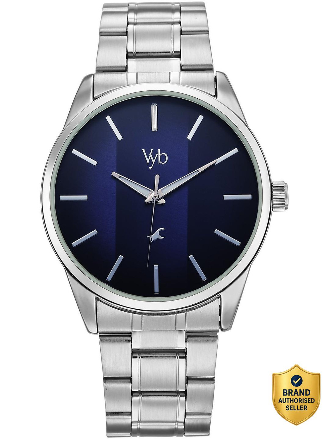 Image of Fastrack Vyb Drift Fastrack Vyb Drift Quartz Navy Blue Dial Steel Stainless Steel Strap Analog Watch - For Men