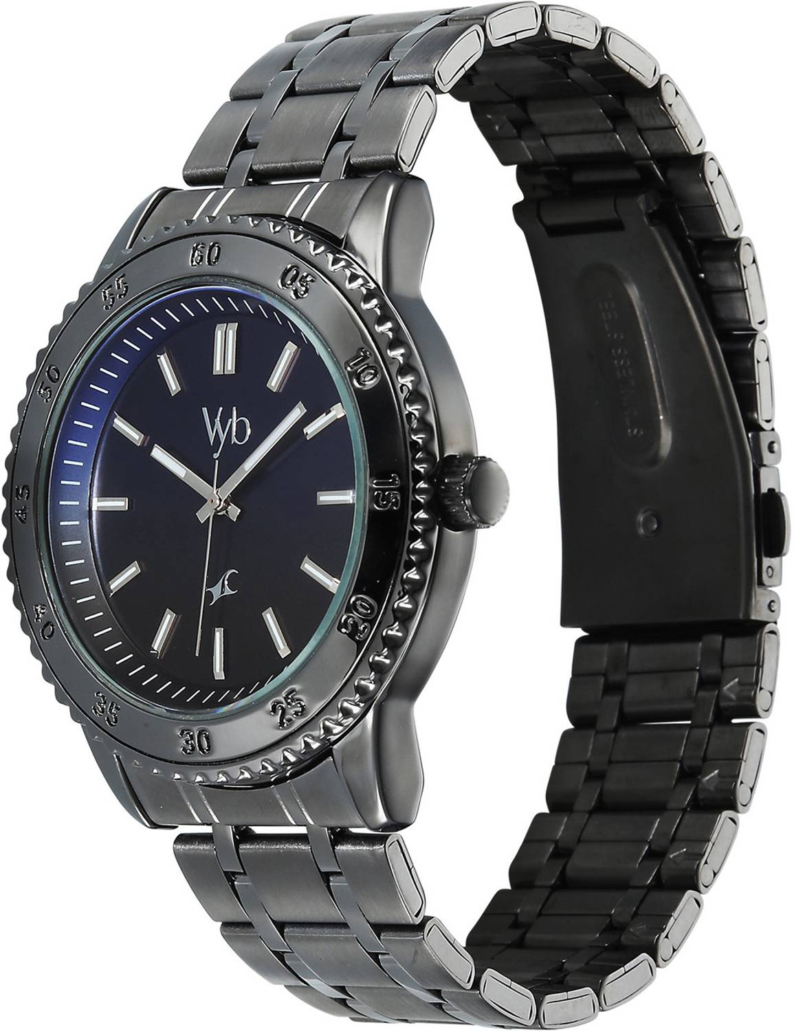 Fastrack Vyb Quest Blue Dial Gun Stainless Steel Watch - Image 2