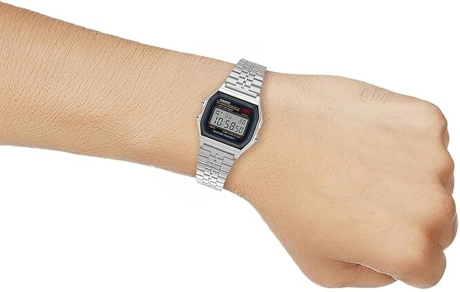 Image of Vkglobal Silver Digital Square Watch Digital Watch - For Men & Women