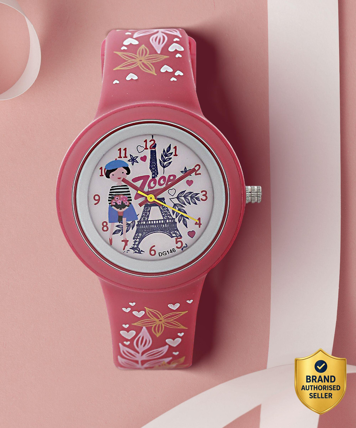 Image of Zoop byTitan NP26006PP01W Zoop Travel Quartz White Dial Red Plastic Strap Analog Watch - For Boys & Girls