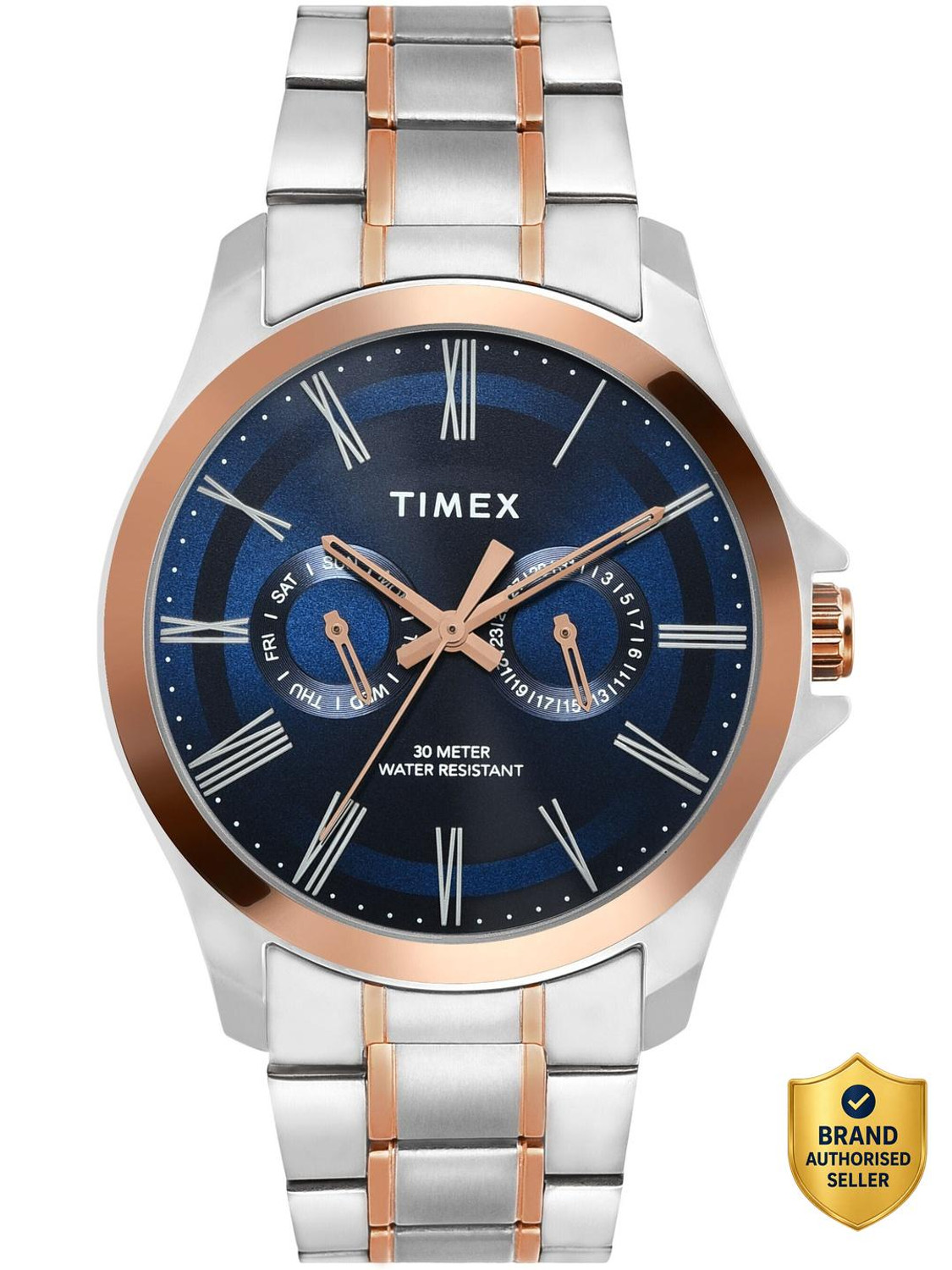 Image of TIMEX Trendline Round 42mm Blue Dial Analog Watch - For Men