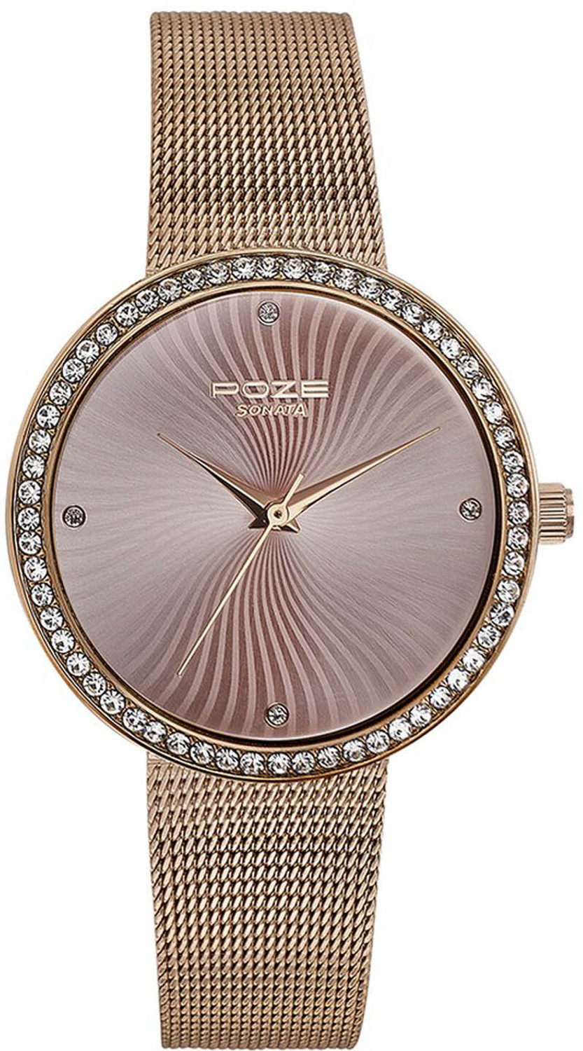 Image of SONATA Sonata Poze Quartz Analog Rose Gold Dial Mesh Strap Watch for Women Analog Watch - For Women