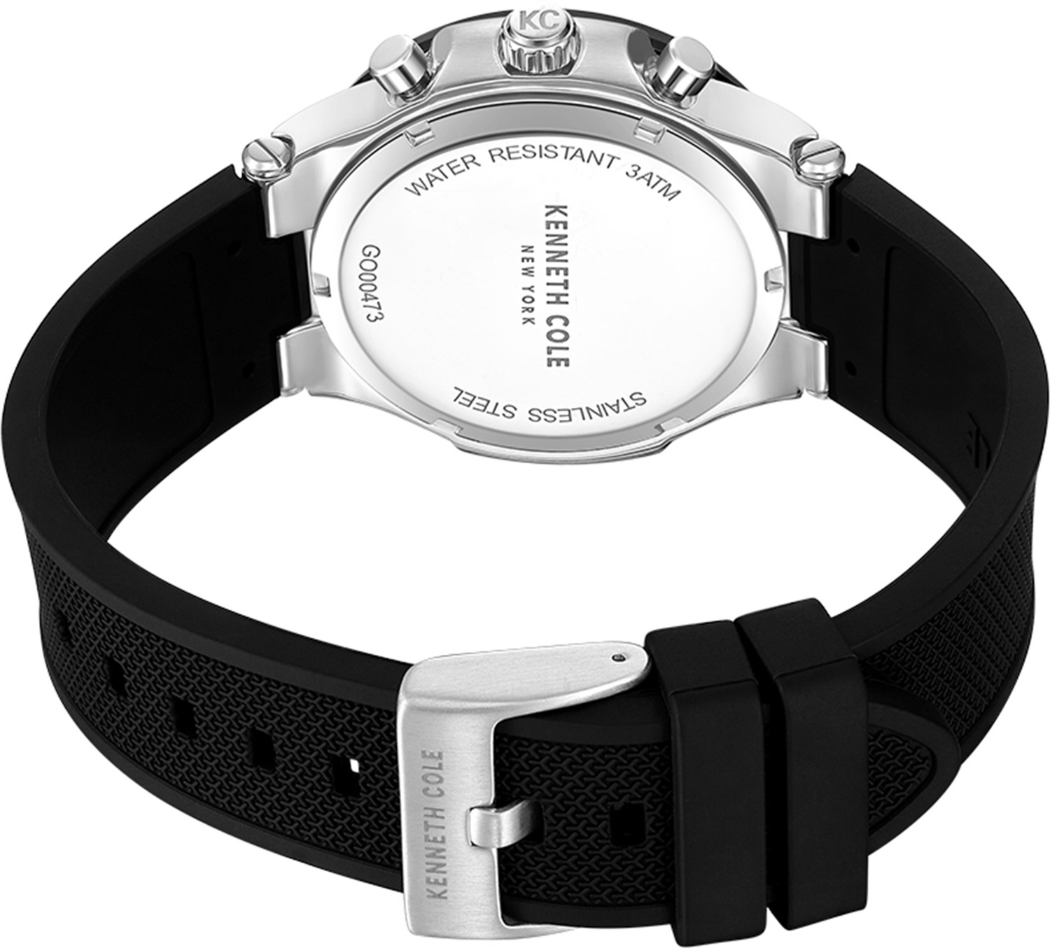 Image of Kenneth Cole Kenneth Cole Black Round Dial Silicone Watch For Men Analog Watch - For Men