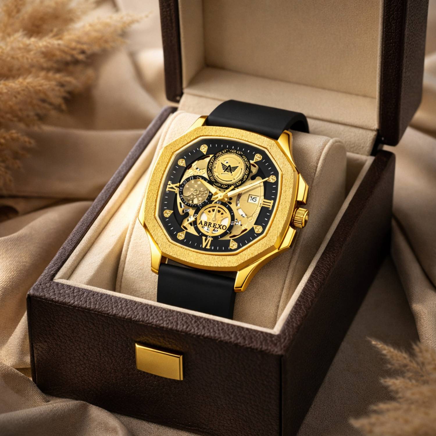 ABREXO GODFATHER Gold Dial Men's Watch - Image 1