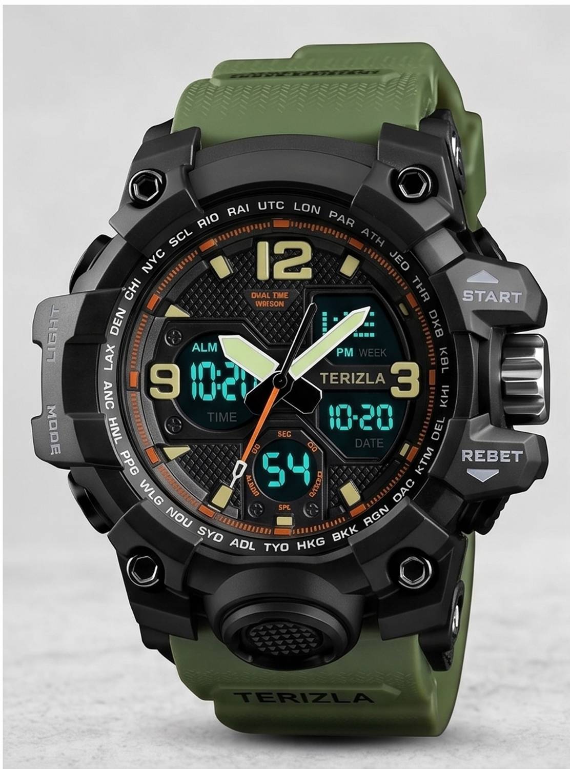 TERIZLA 1327 Sport Green Army Watch - Image 4