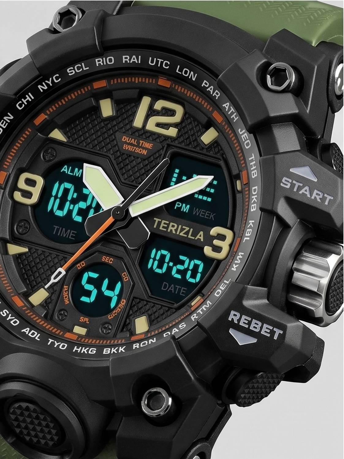 TERIZLA 1327 Sport Green Army Watch - Image 5