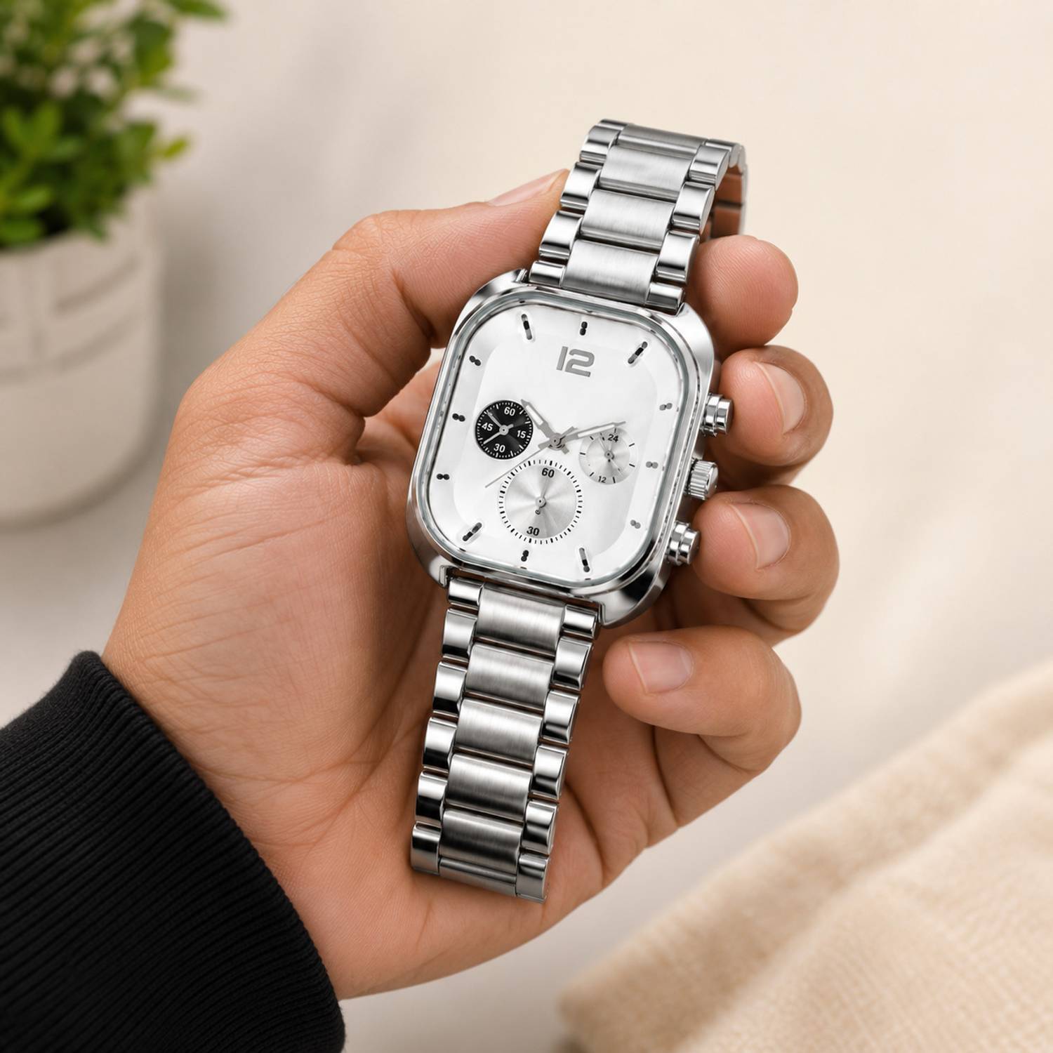 Firstchoice Silver Square Analog Watch-05 for Men - Image 1
