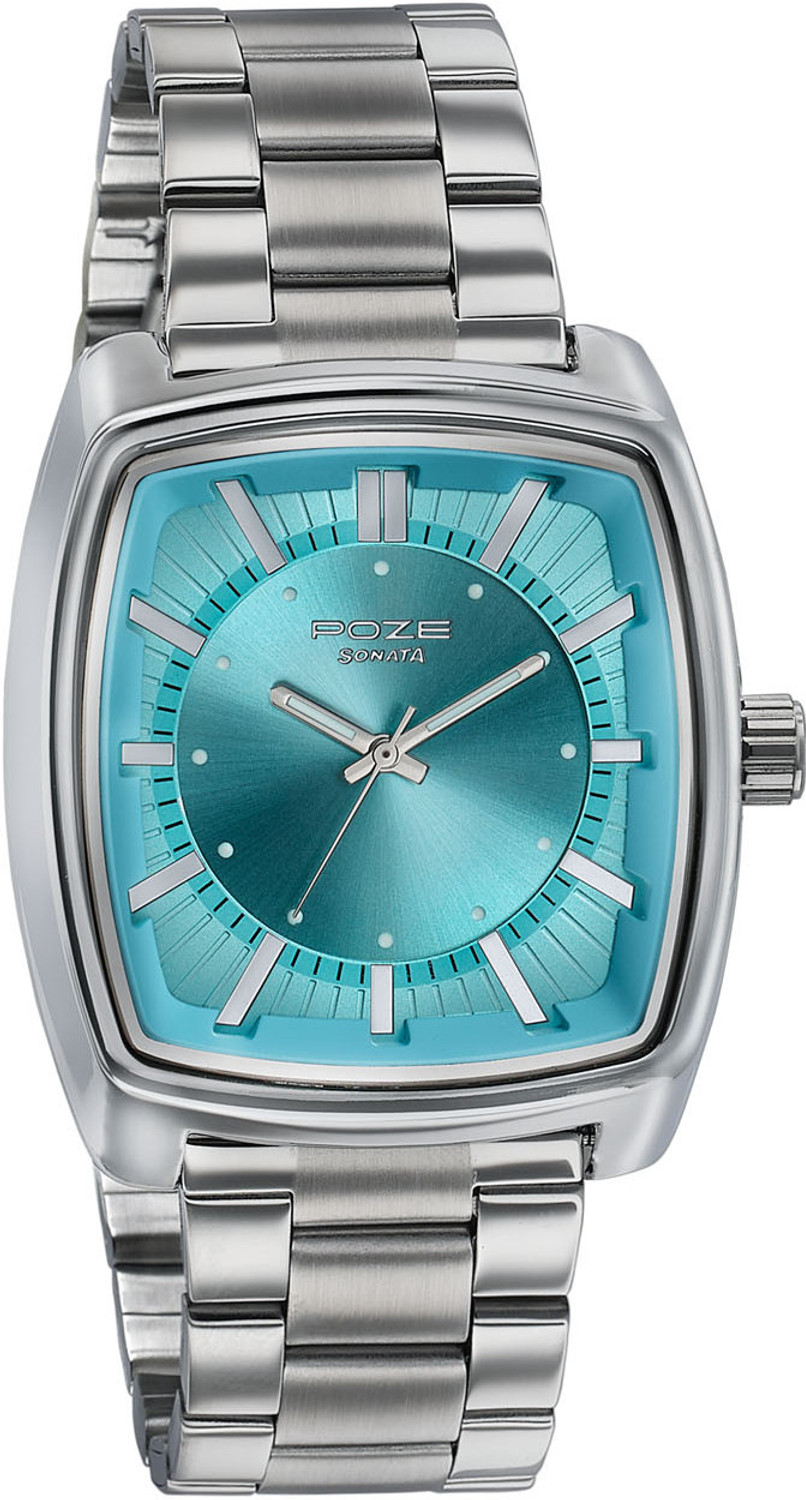 Image of SONATA Poze Drop 9.2 Poze 9 Quartz Tiffany Blue Dial IPS Sheet Metal Strap Analog Watch - For Men