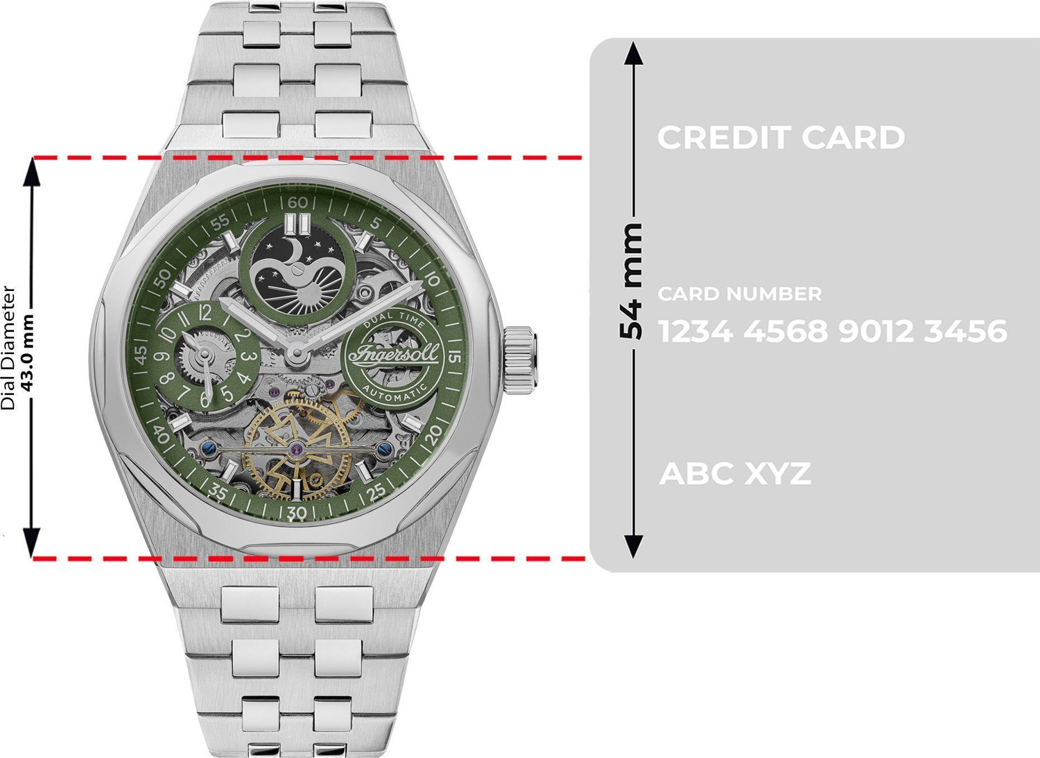 Image of Ingersoll I12905 Automatic Green Skeleton Dial With Lifetime Warranty Analog Watch - For Men