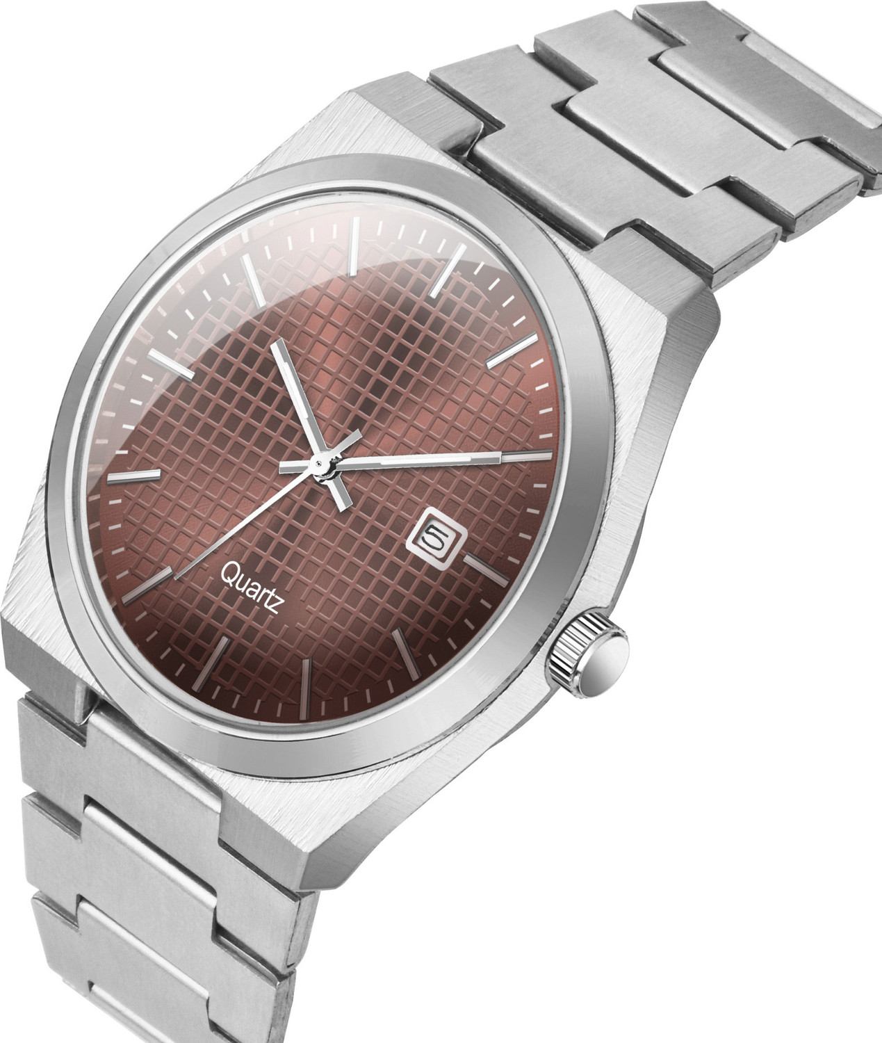 Image of XOEX Boys Quartz Analog Wristwatch with Stainless Steel Bracelet & Date Window Analog Watch - For Men MN246BRWN