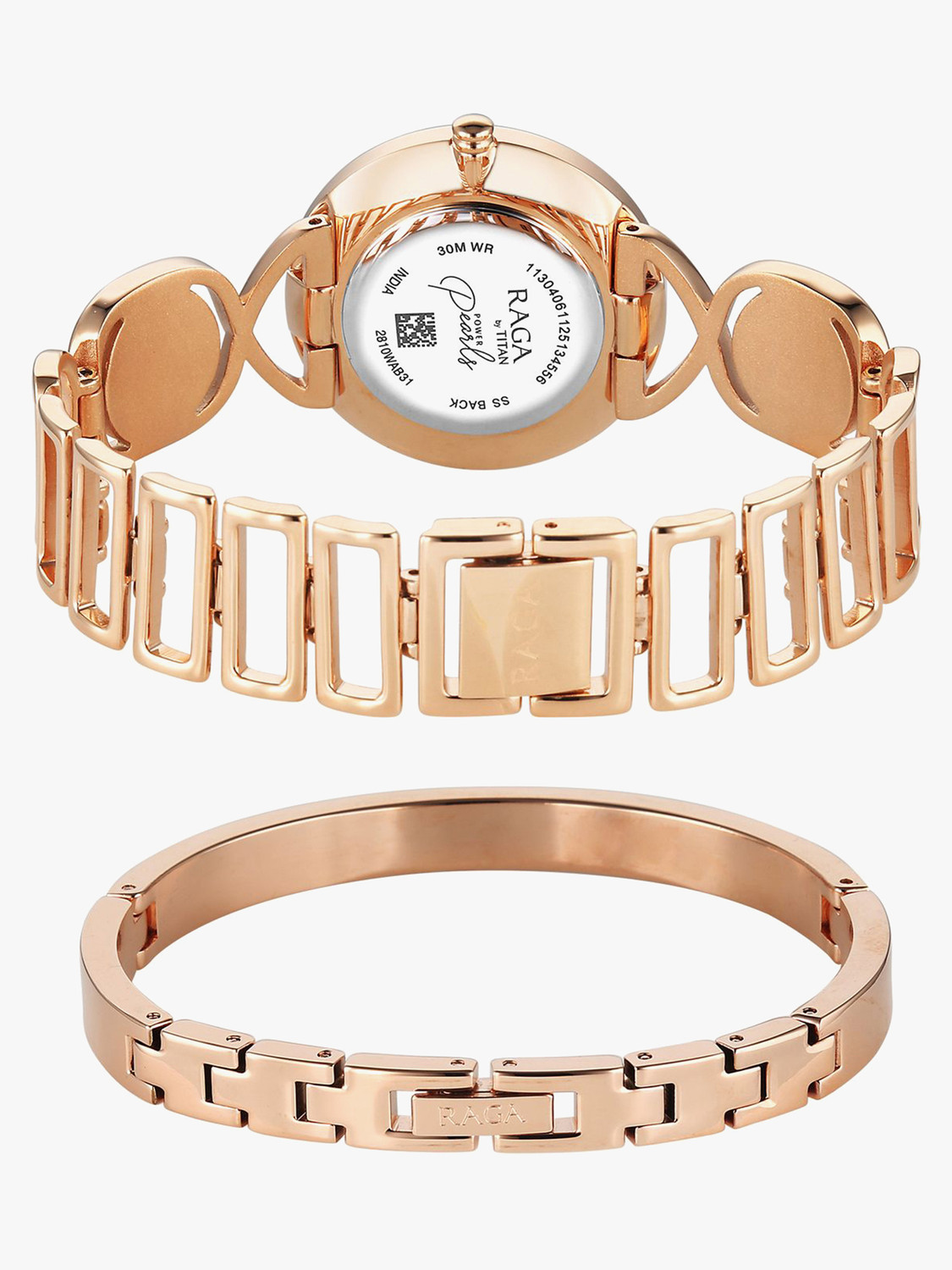 Image of Titan Titan Raga Power Pearls 2.0 Quartz MOPearl Dial Rose Gold Brass Strap Analog Watch - For Women