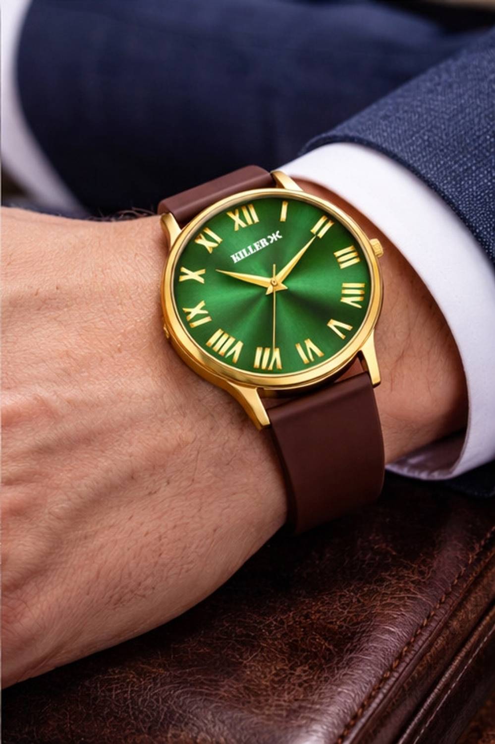 KILLER Gold & Green Minimalist Watch - Image 5