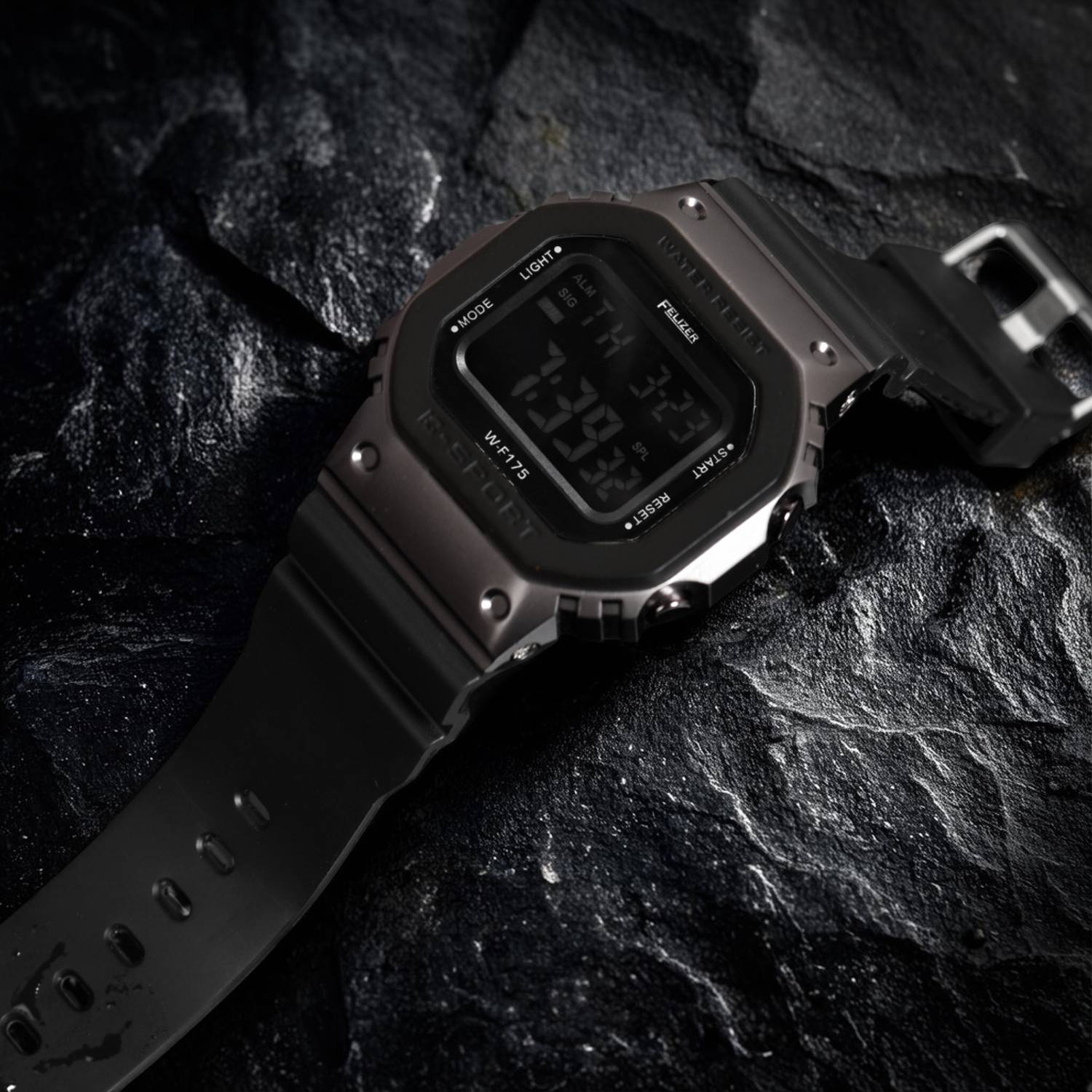Felizer Black Silicone Strap Digital Watch - Men - Image 1